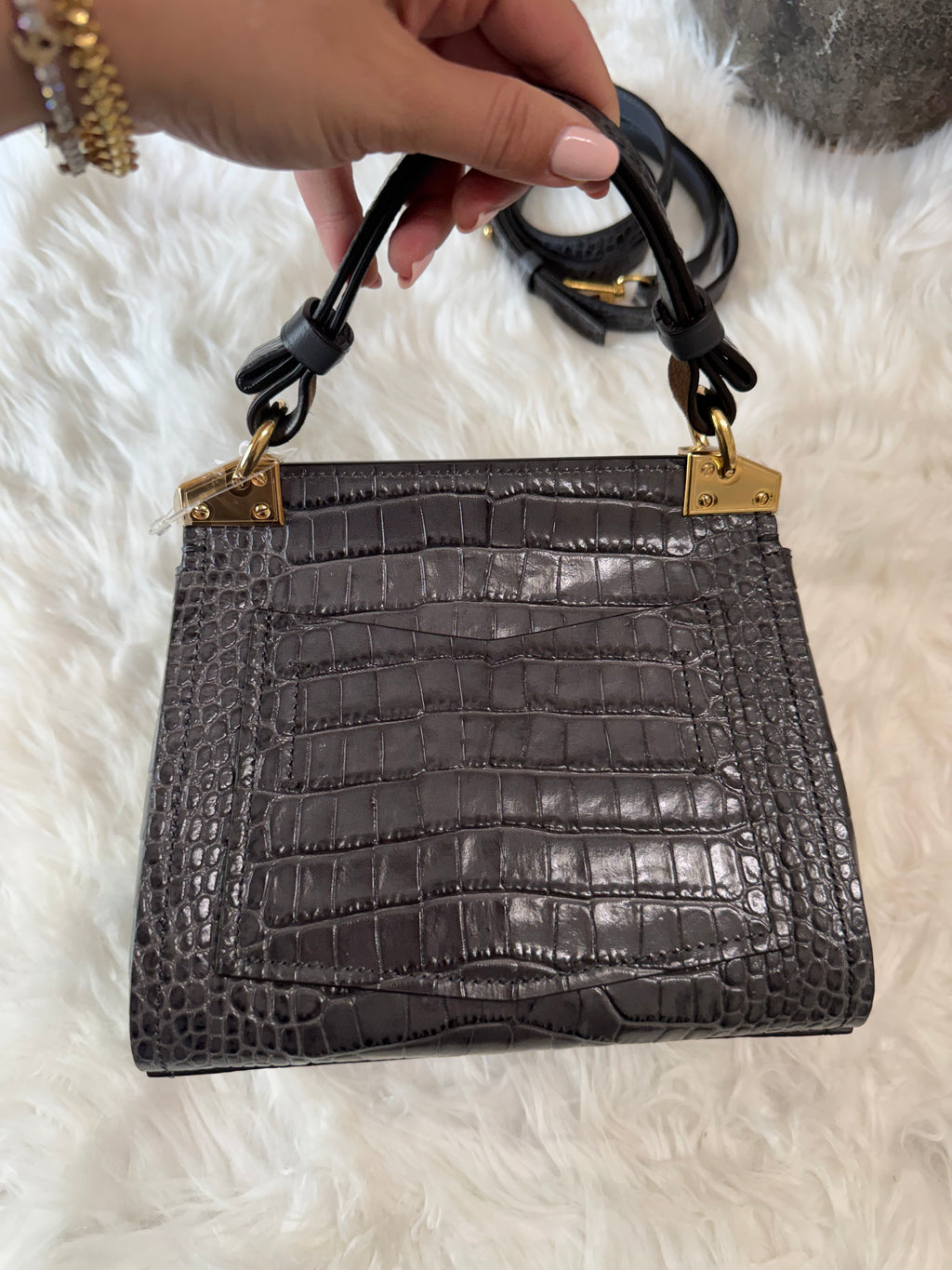 Authentic New GIVENCHY EDEN MINI CROC Embossed BAG