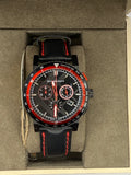 Burberry Mens City Chronograph  Black Dial Black Leather