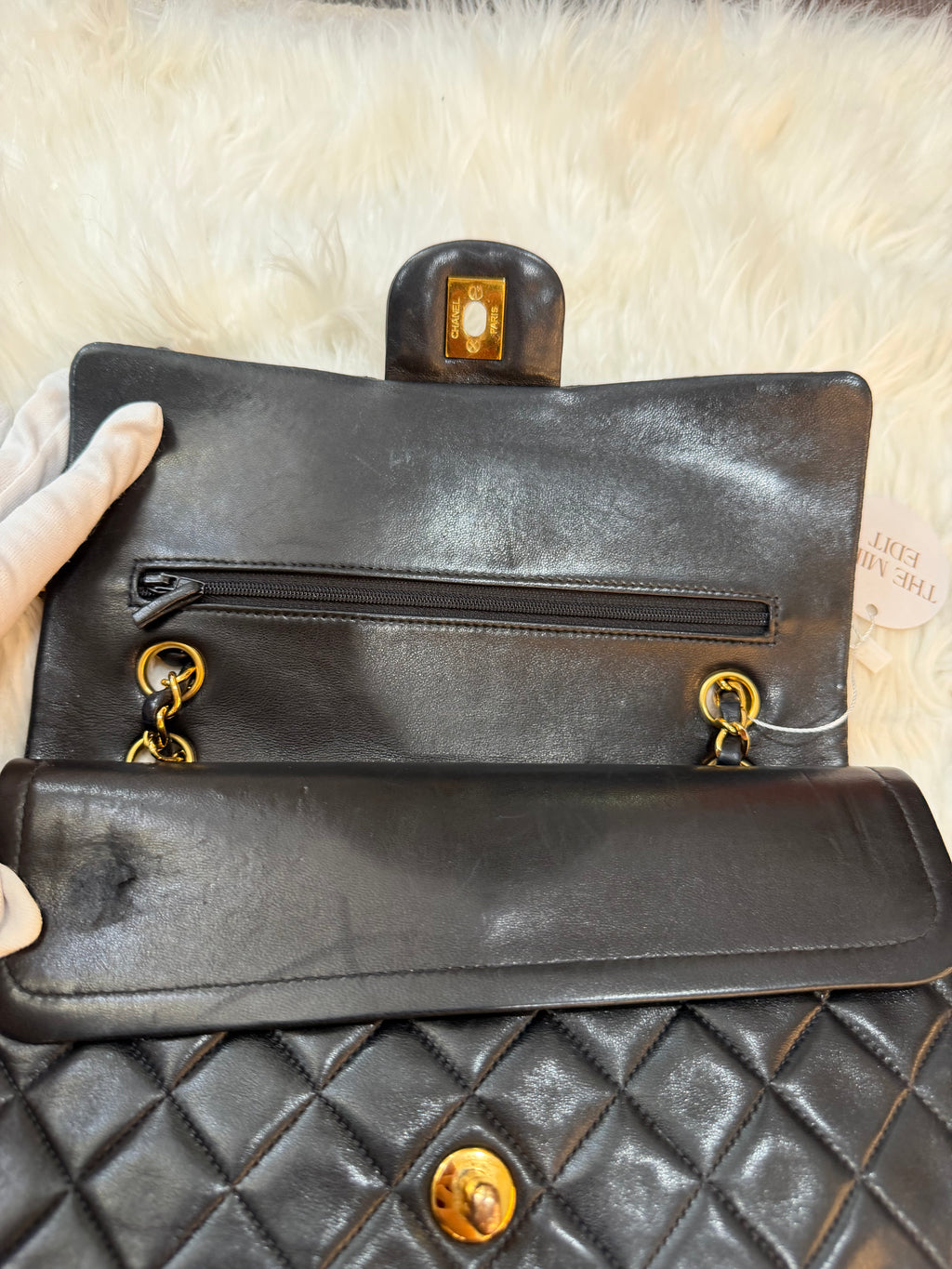 CHANEL VINTAGE MEDIUM CLASSIC FLAP IN LAMBSKIN LEATHER