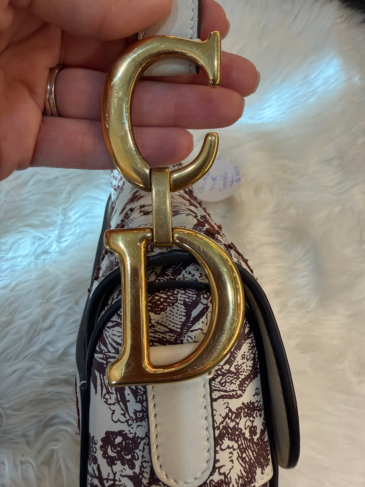 DIOR MEDIUM SADDLE TOILE DE JOUR TIGER EMBROIDERED CALFSKIN