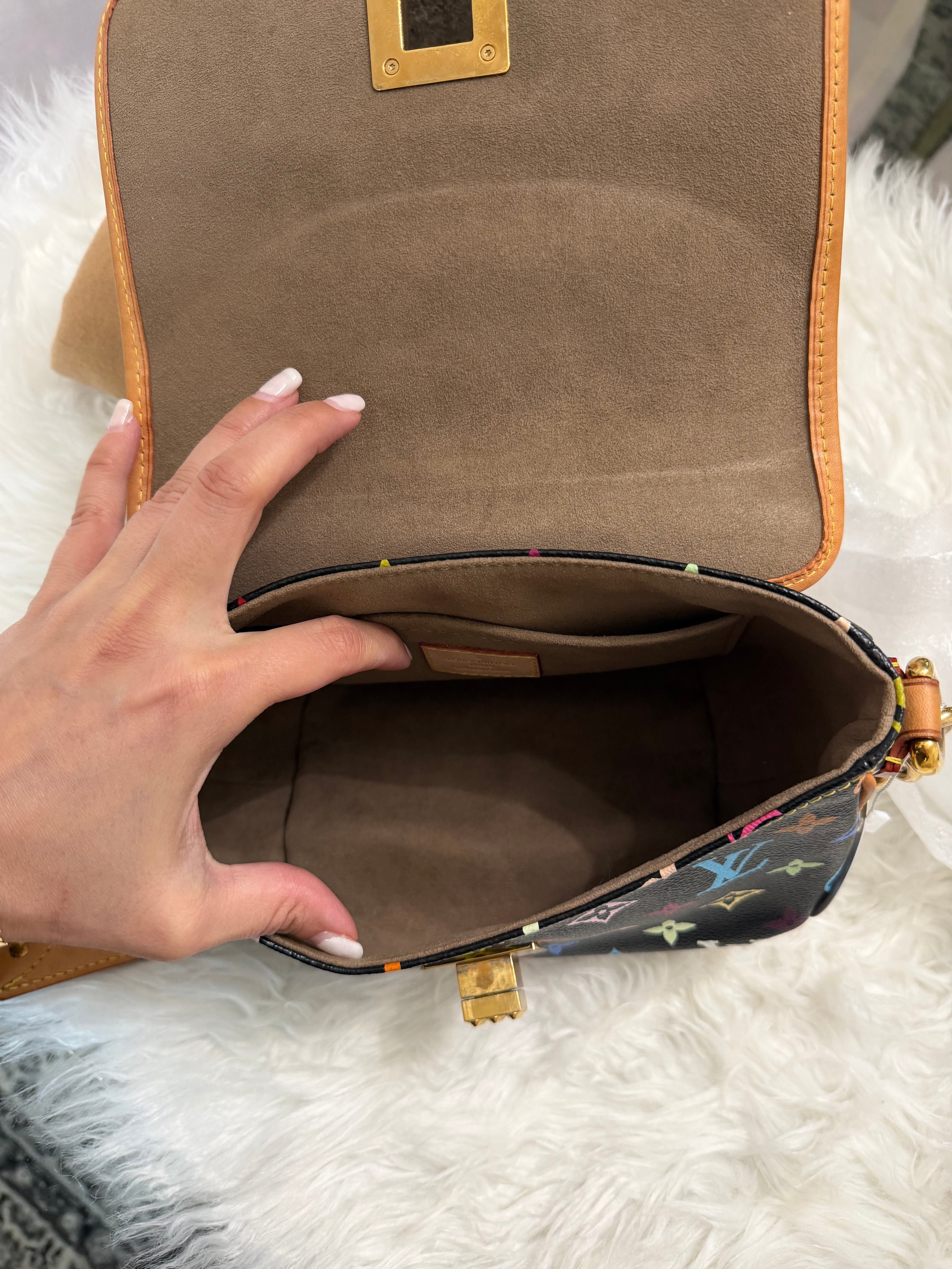 LOUIS VUITTON BLACK MONOGRAM MULTICOLOR PATTI BAG