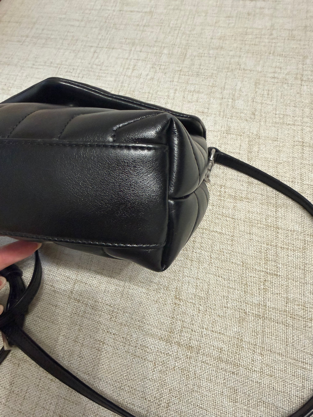 SAINT LAURENT Toy Loulou Calfskin Y Quilted Monogram Crossbody Bag
