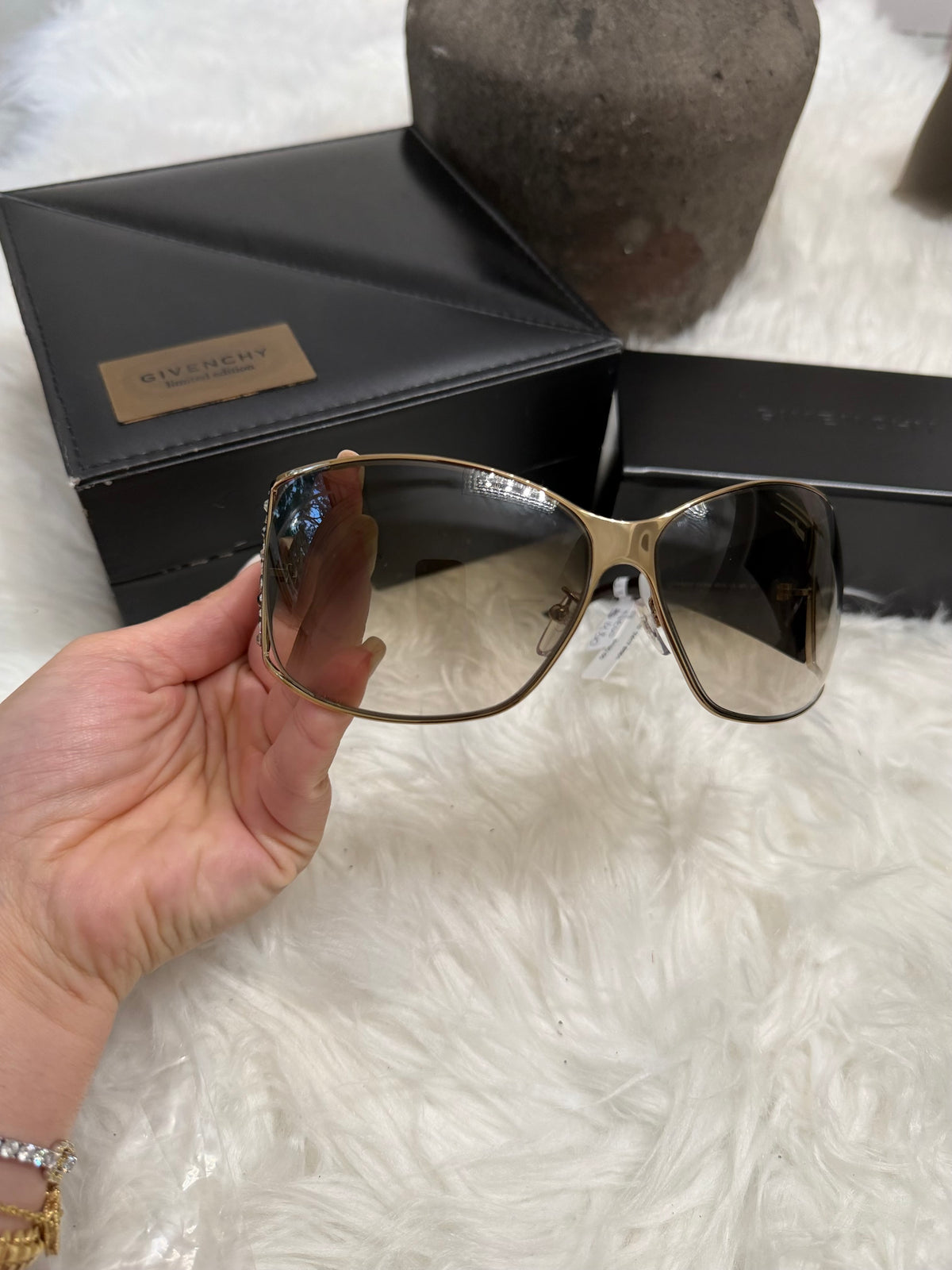 GIVENCHY SGV 364S LIMITED EDITION SUNGLASSES WITH FLORAL CRYSTAL
