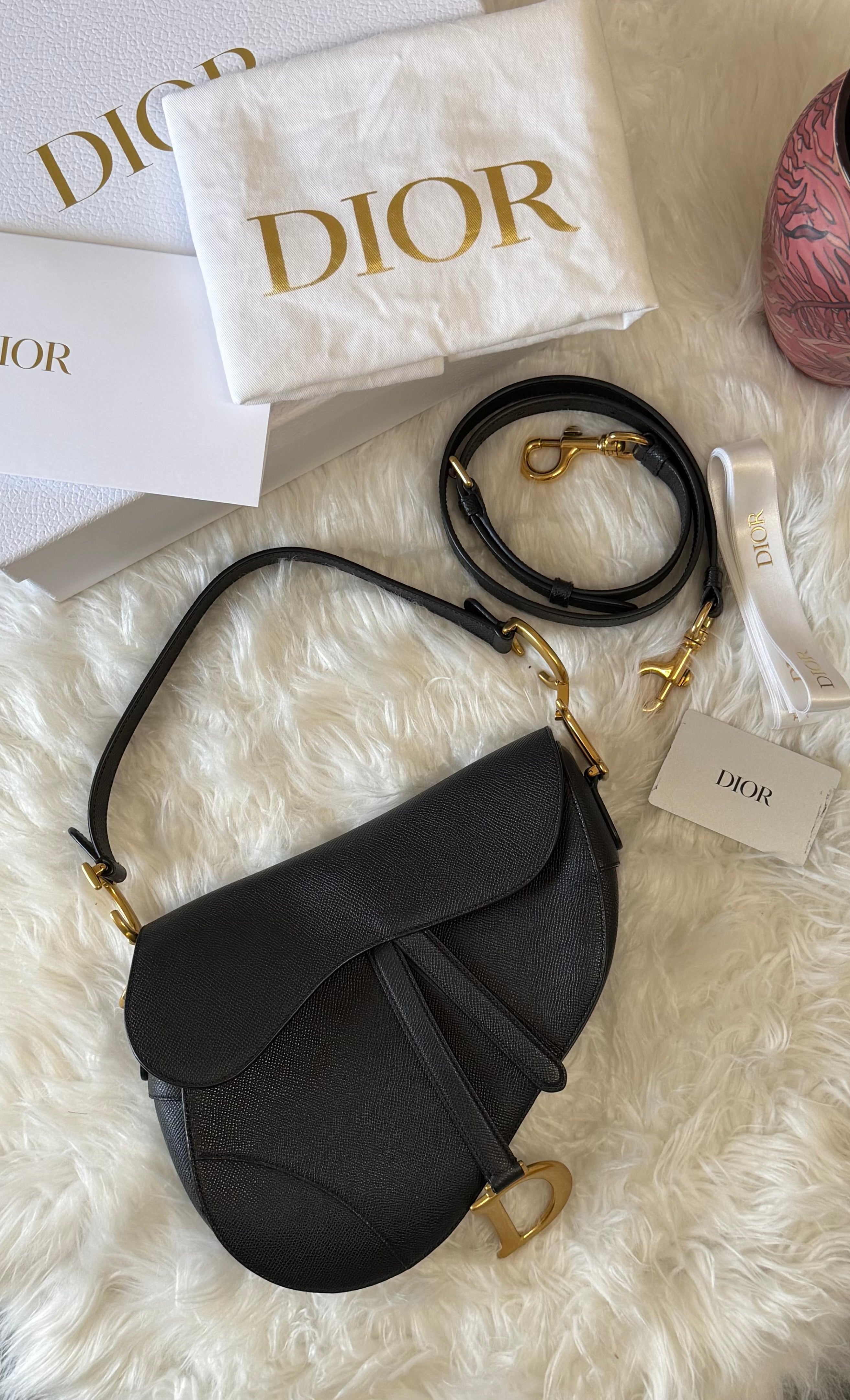 CHRISTIAN DIOR SADDLE GRAINED CALFSKIN BAG