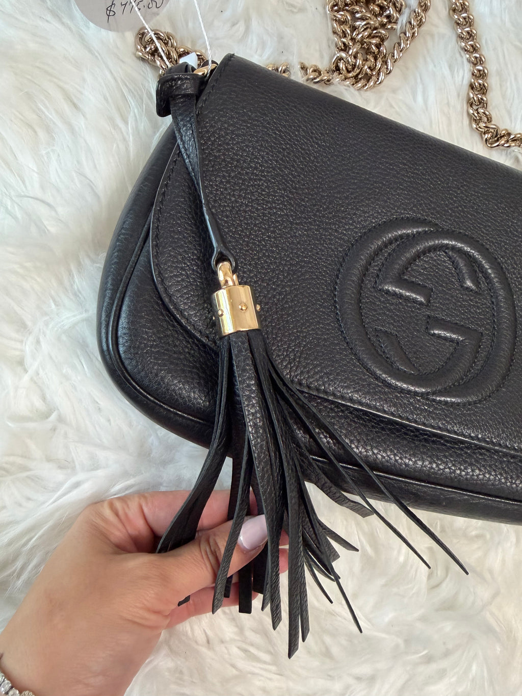 GUCCI SOHO CHAIN CROSSBODY MEDIUM LEATHER BAG