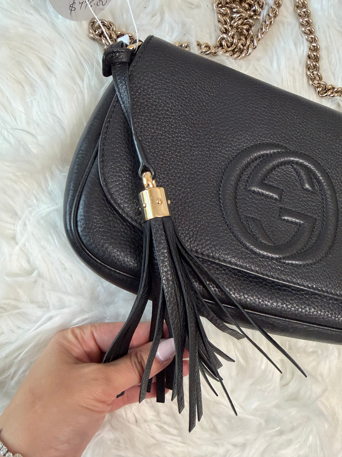 GUCCI SOHO CHAIN CROSSBODY MEDIUM LEATHER BAG