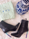 Off-White Allen 140mm leather ankle boots with a gradient heel