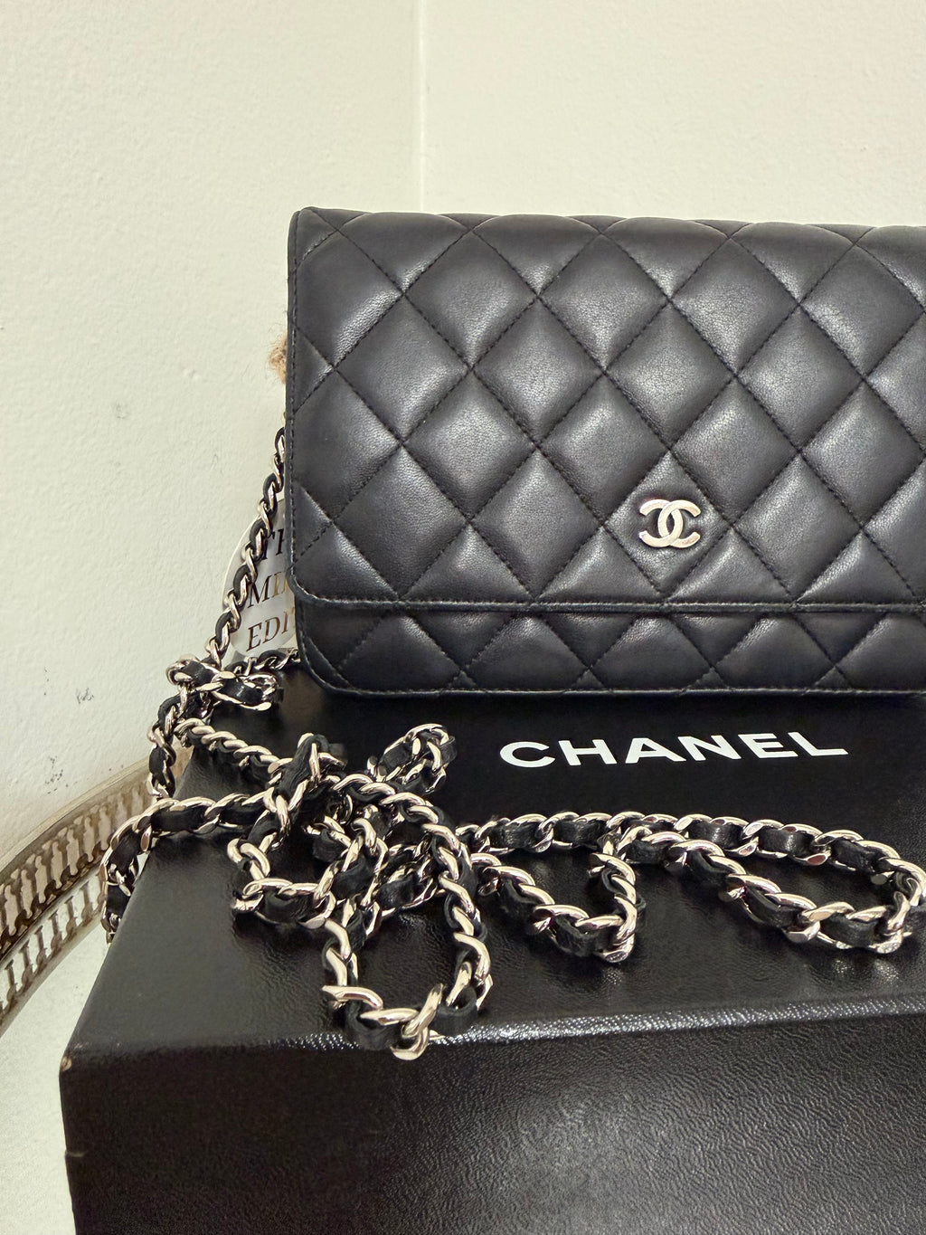 CHANEL LAMBSKIN WALLET ON CHAIN