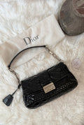 CHRISTIAN DIOR LOCK MEDIUM PATENT LEATHER SHOULDER BAG