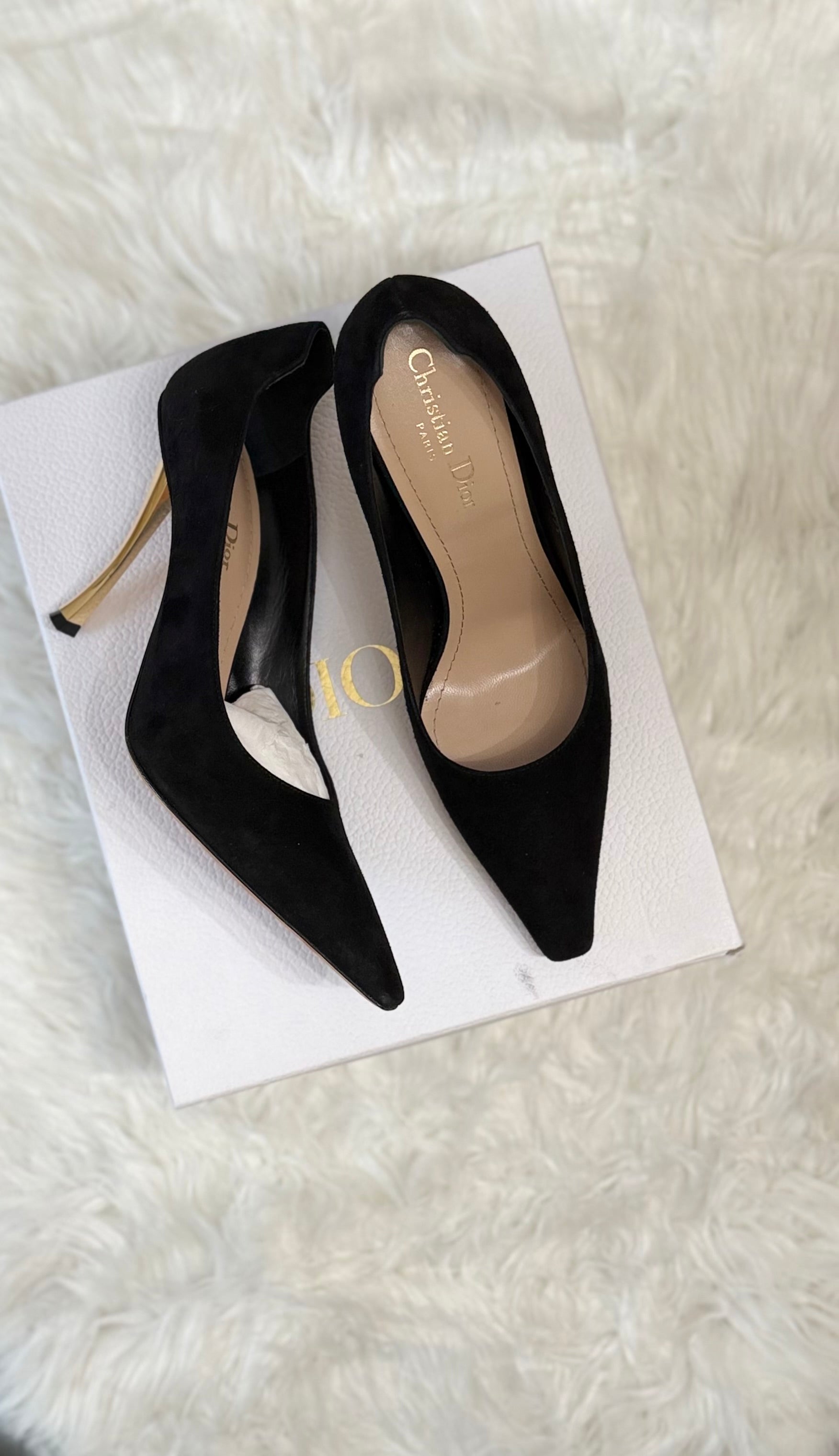 DIOR BLACK SUEDE HEEL