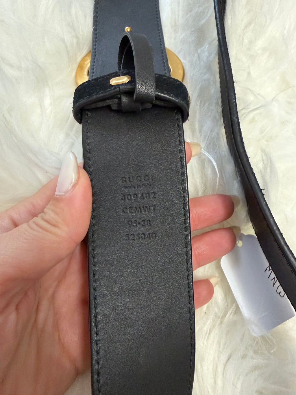 GUCCI GG Marmont SUEDE BELT WITH FLOWERS