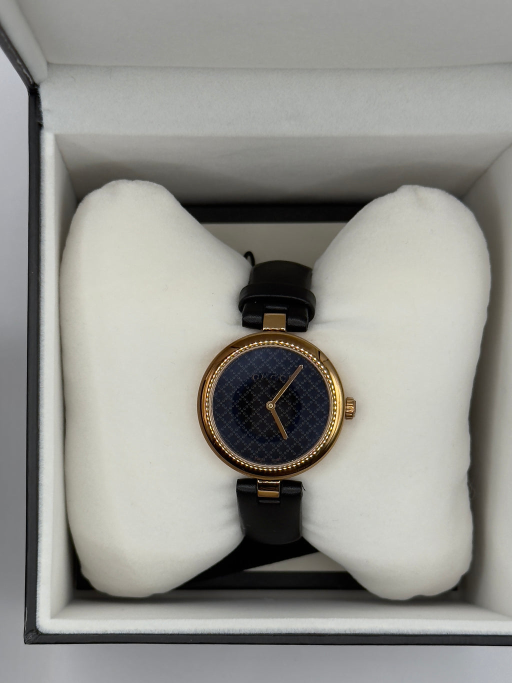 GUCCI DIAMANTISSIMA LEATHER WATCH WITH ROSE GOLD 32 MM