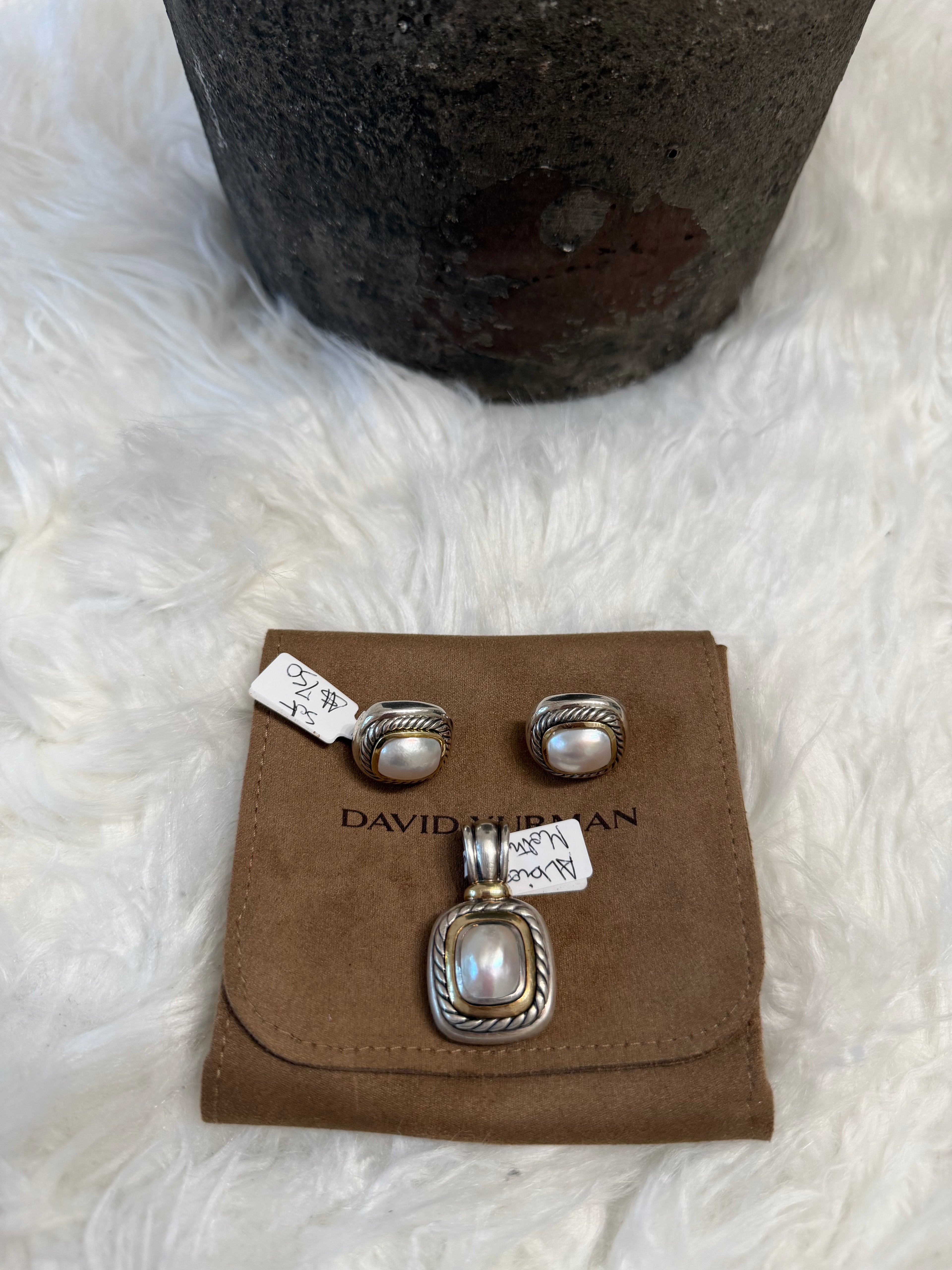 DAVID YURMAN ALBION JEWLERY PENDANT, NECKLACE AND EARRINGS (3 PIECE SET)