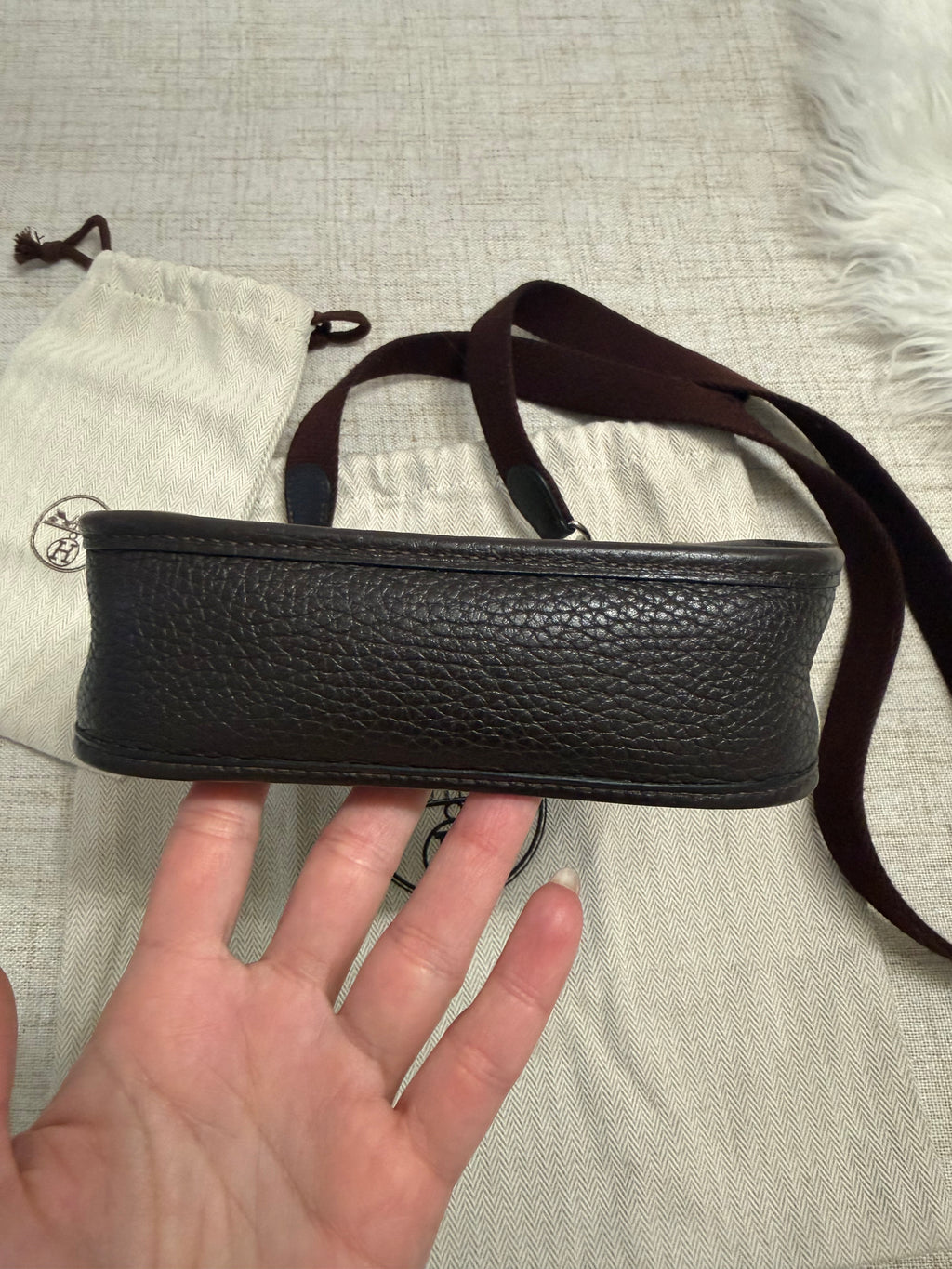 HERMES EVELYNE BAG CLEMENCE TPM BAG WITH LONG STRAP
