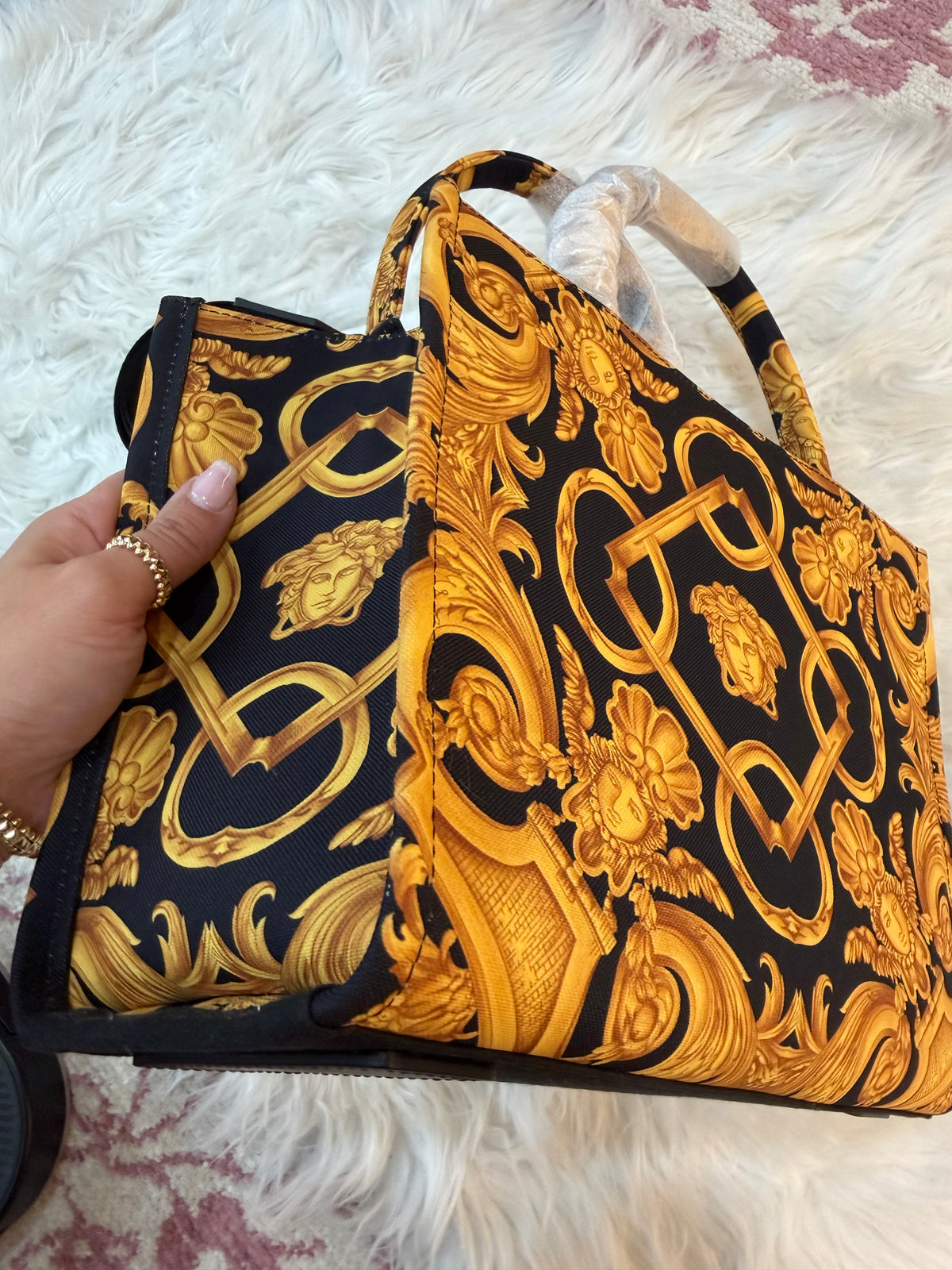 VERSACE BAROCCO MEDUSA CANVAS TOTE BAG