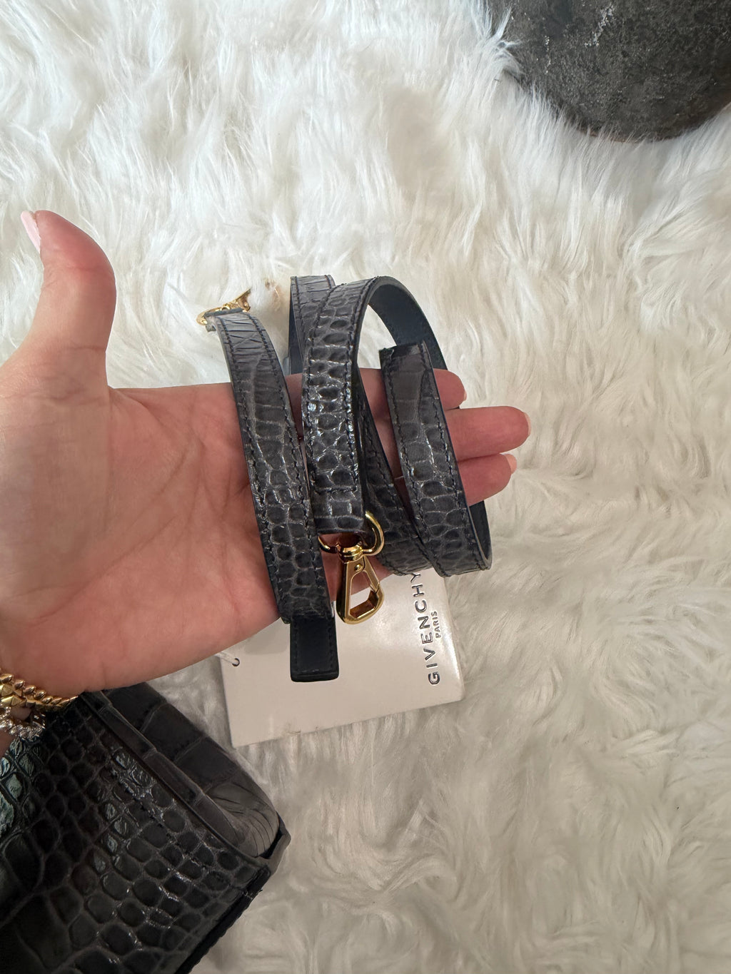 Authentic New GIVENCHY EDEN MINI CROC Embossed BAG