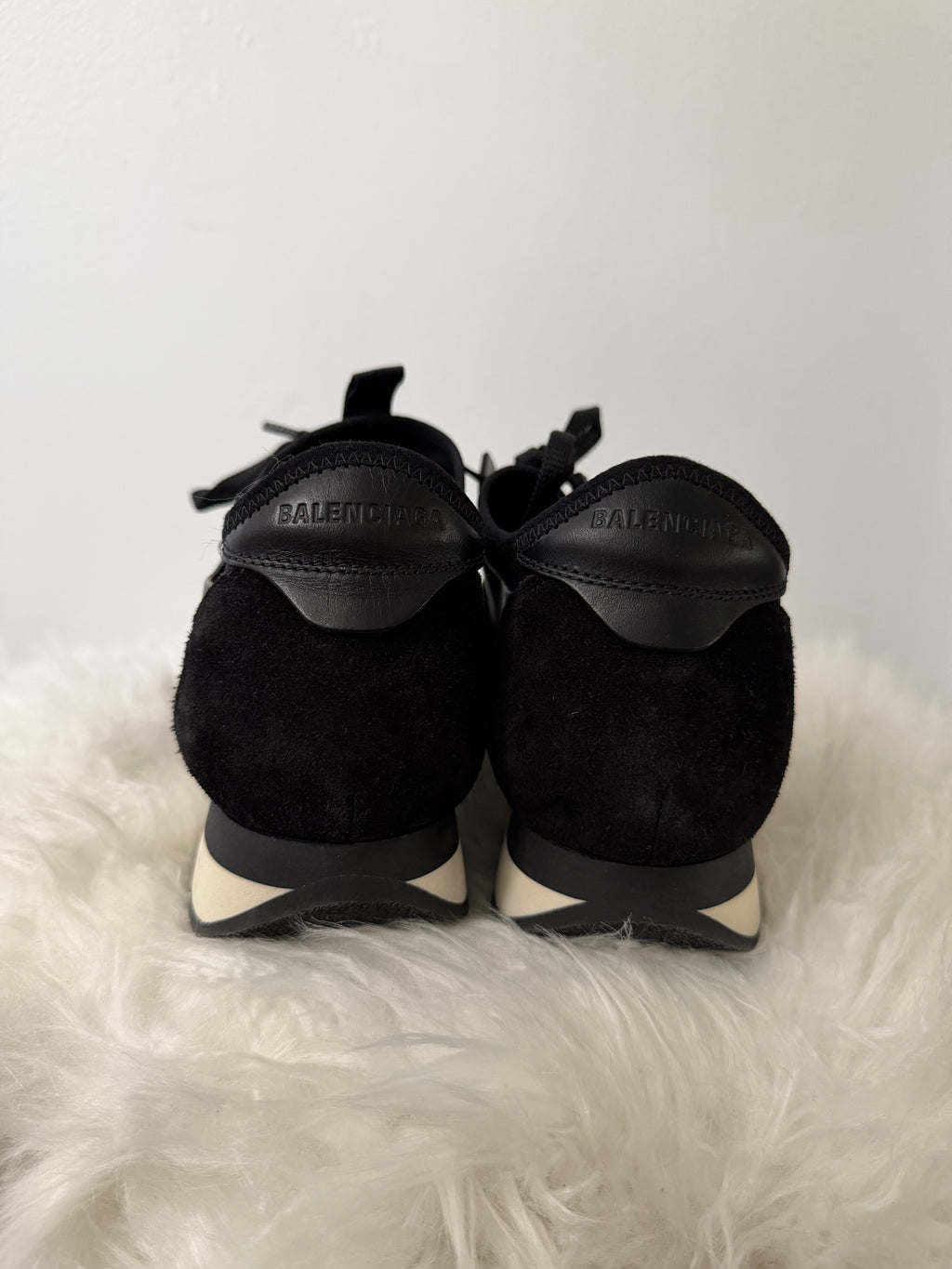 Balenciaga Race Runner mesh and leather sneakers