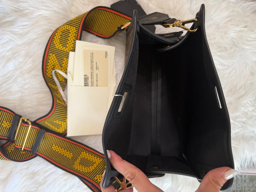 FENDI ZUCCA PRINT DEFENDER CANVAS WITH GUITAR STRAP