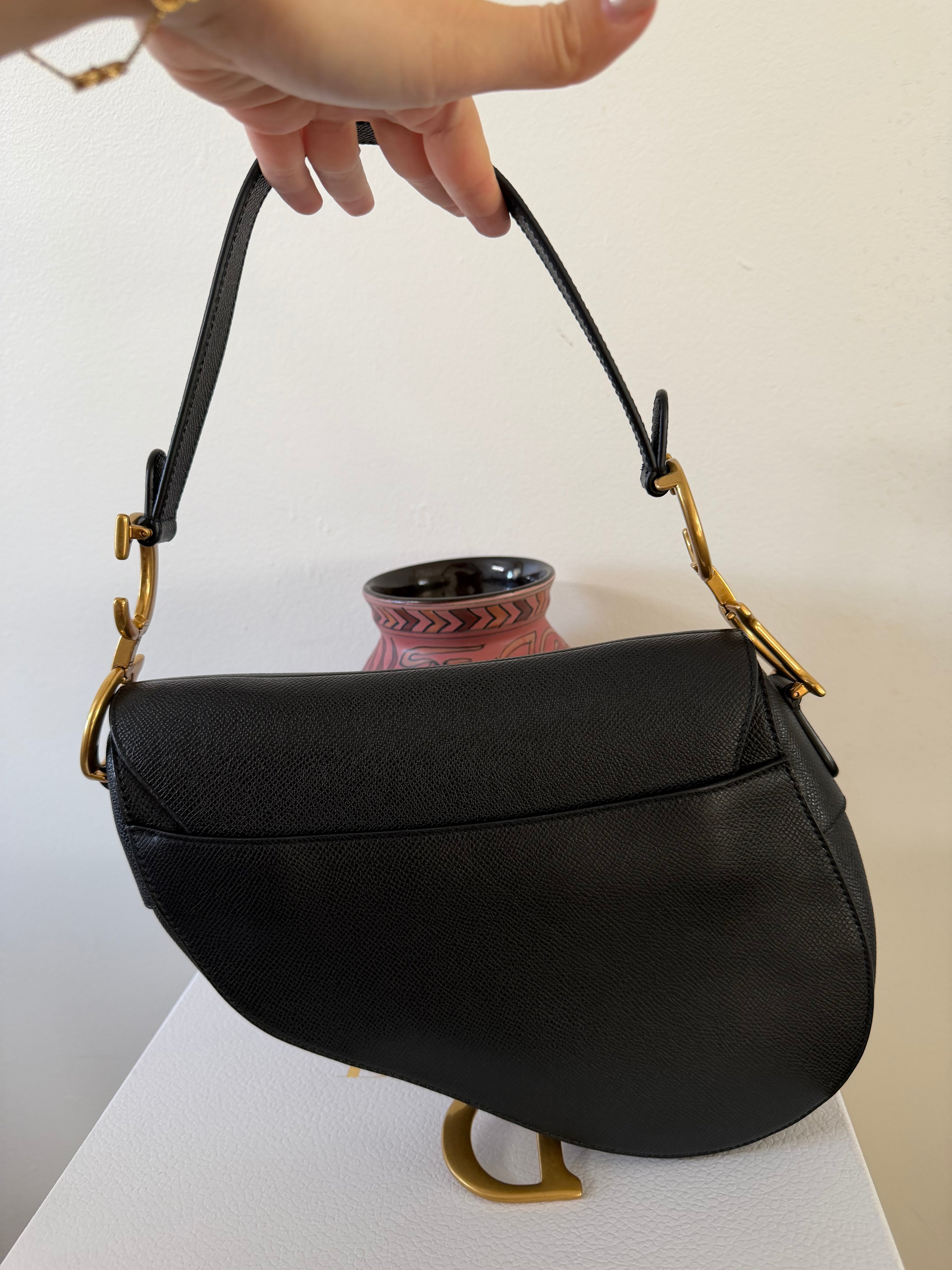 CHRISTIAN DIOR SADDLE GRAINED CALFSKIN BAG