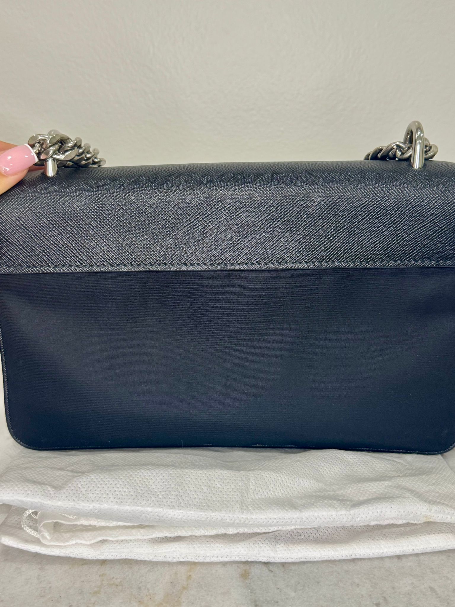 Prada Saffiano Chain Flap Crossbody