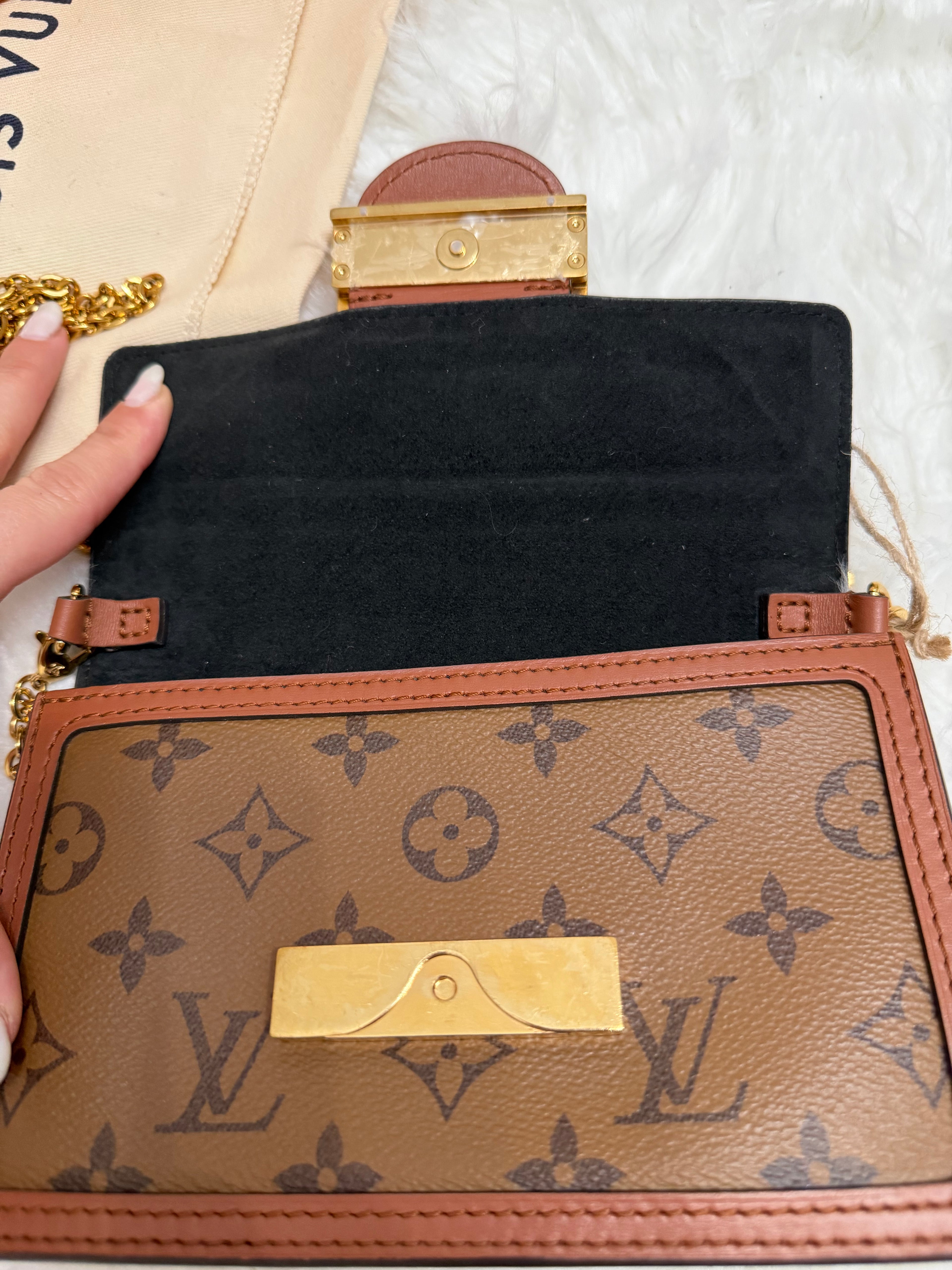 LOUIS VUITTON MONOGRAM DAUPHINE WALLET ON CHAIN