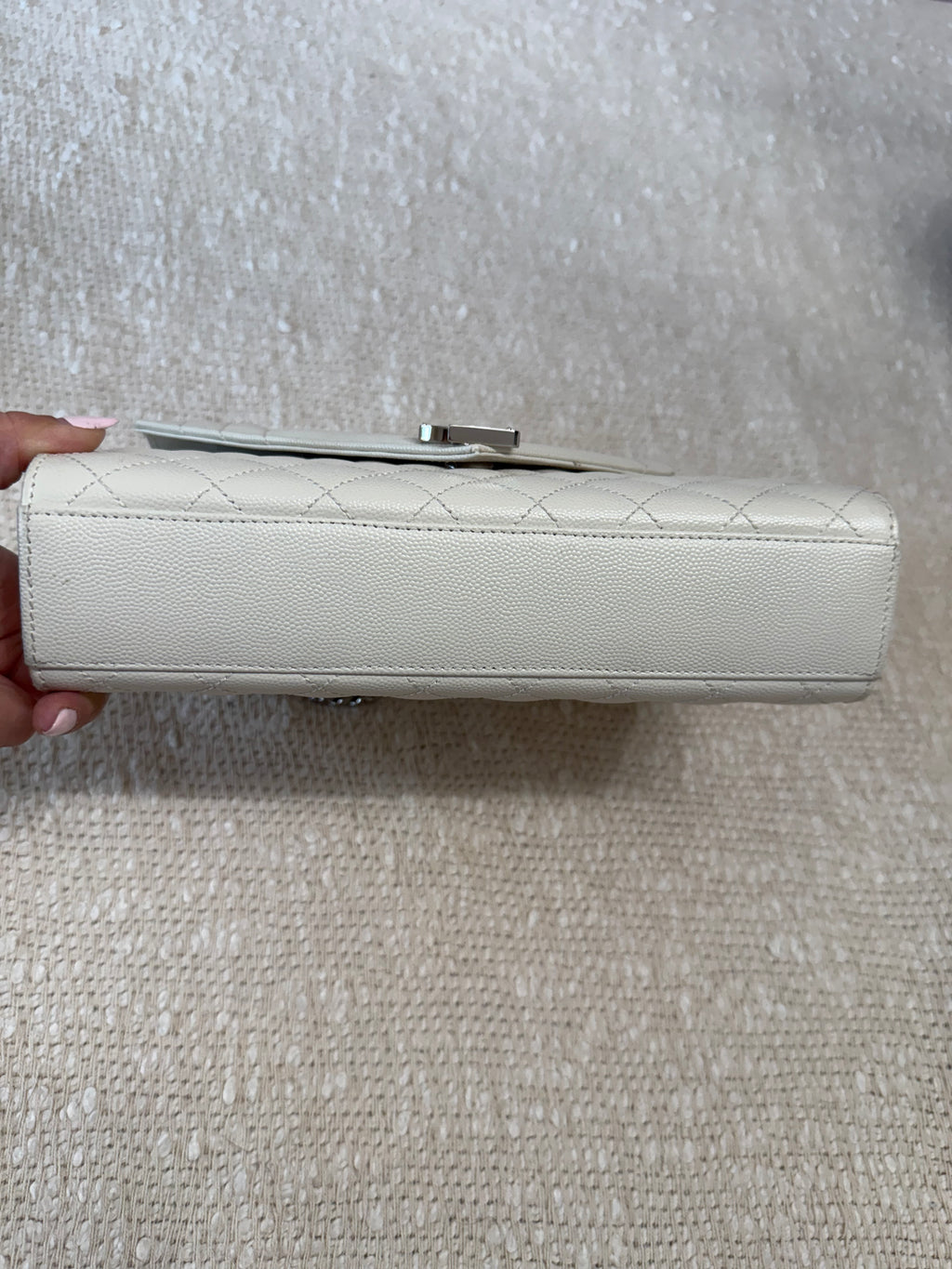 SAINT LAURENT MEDIUM ENVELOPE BAG QUILTED GRAIN LEATHER