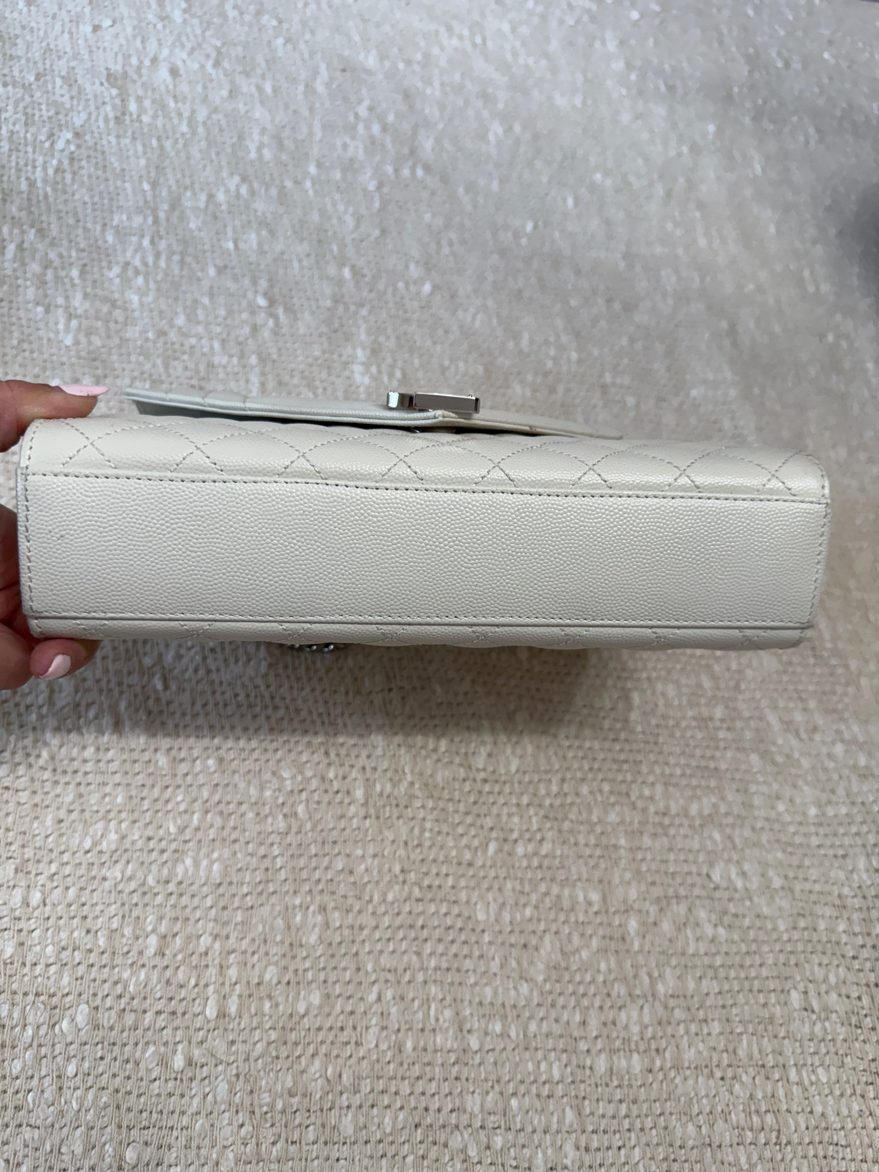 SAINT LAURENT MEDIUM ENVELOPE BAG QUILTED GRAIN LEATHER