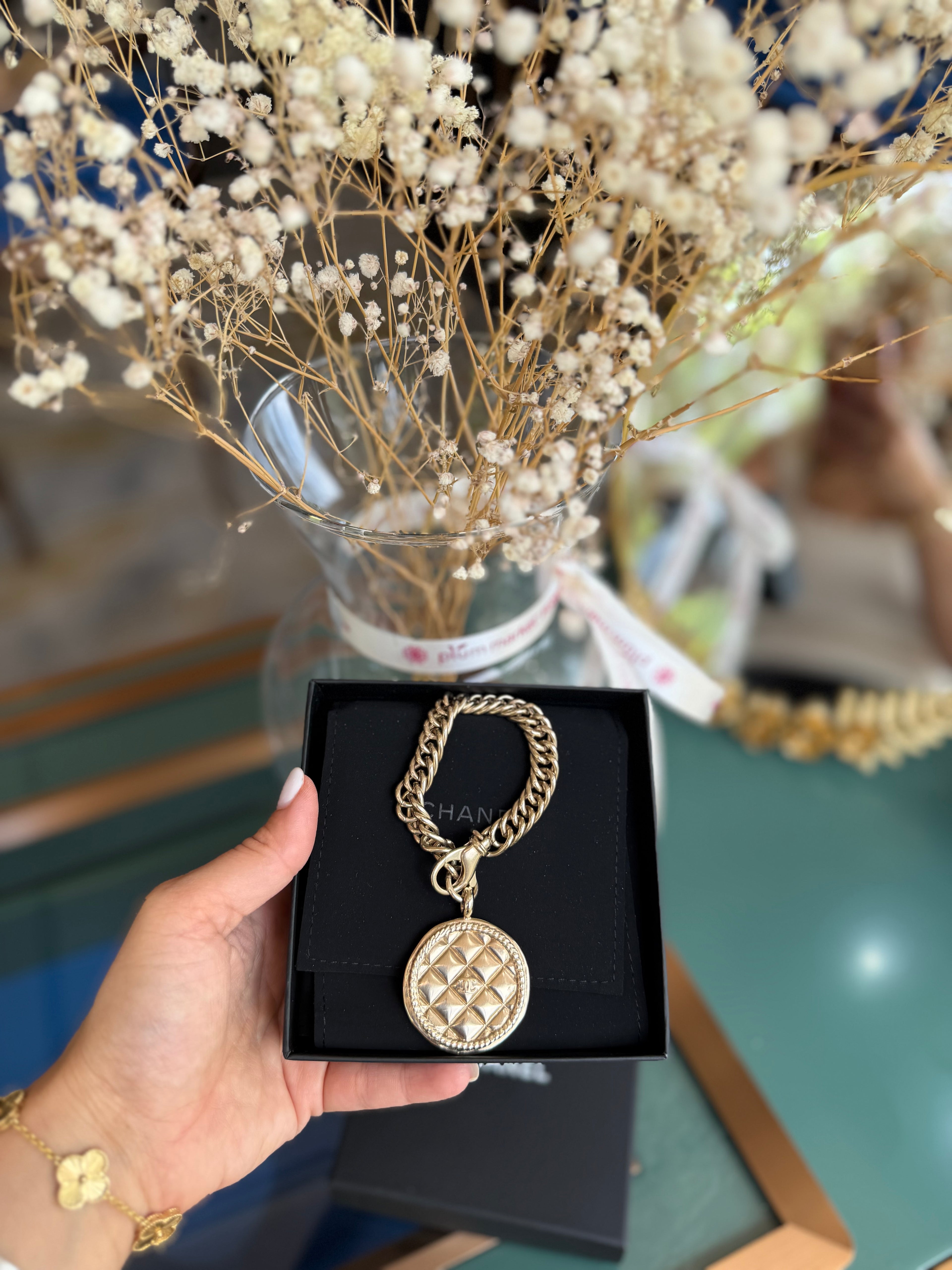 CHANEL PENDANT NEDALLION CHAIN CHARM BRACELET