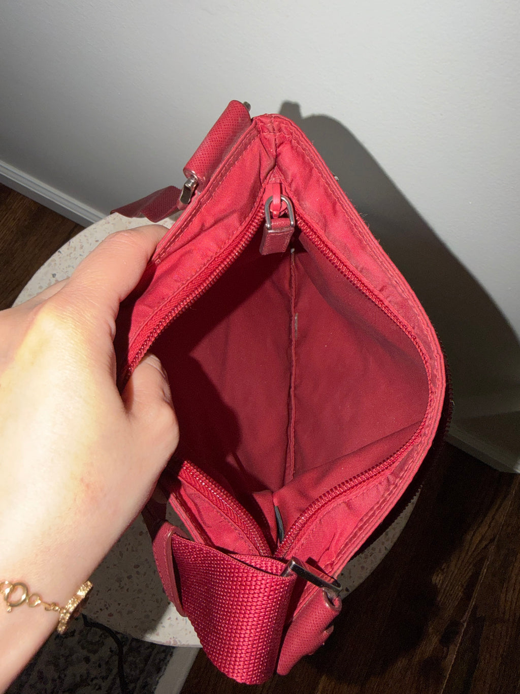 Prada Nylon Triangle Logo Vintage Messenger Bag
