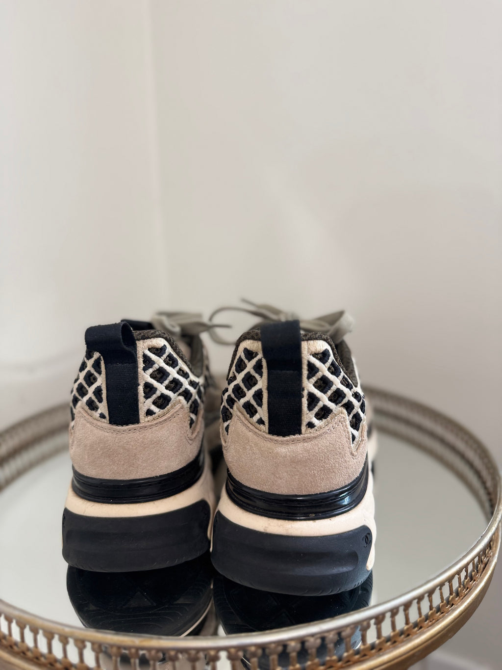 Chanel suede CC interlocking sneakers with Open net