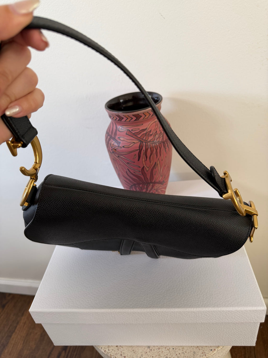 CHRISTIAN DIOR SADDLE GRAINED CALFSKIN BAG