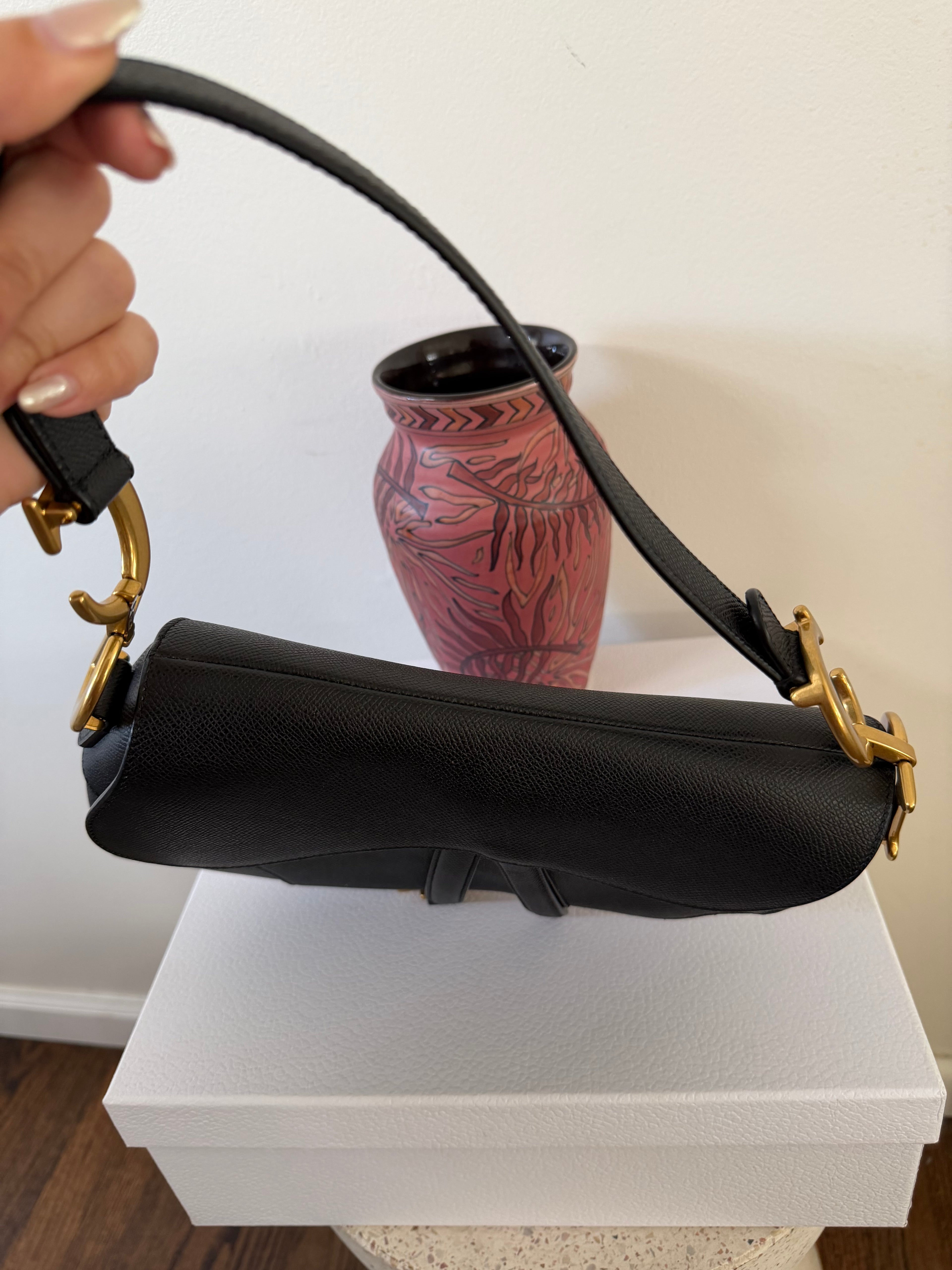 CHRISTIAN DIOR SADDLE GRAINED CALFSKIN BAG