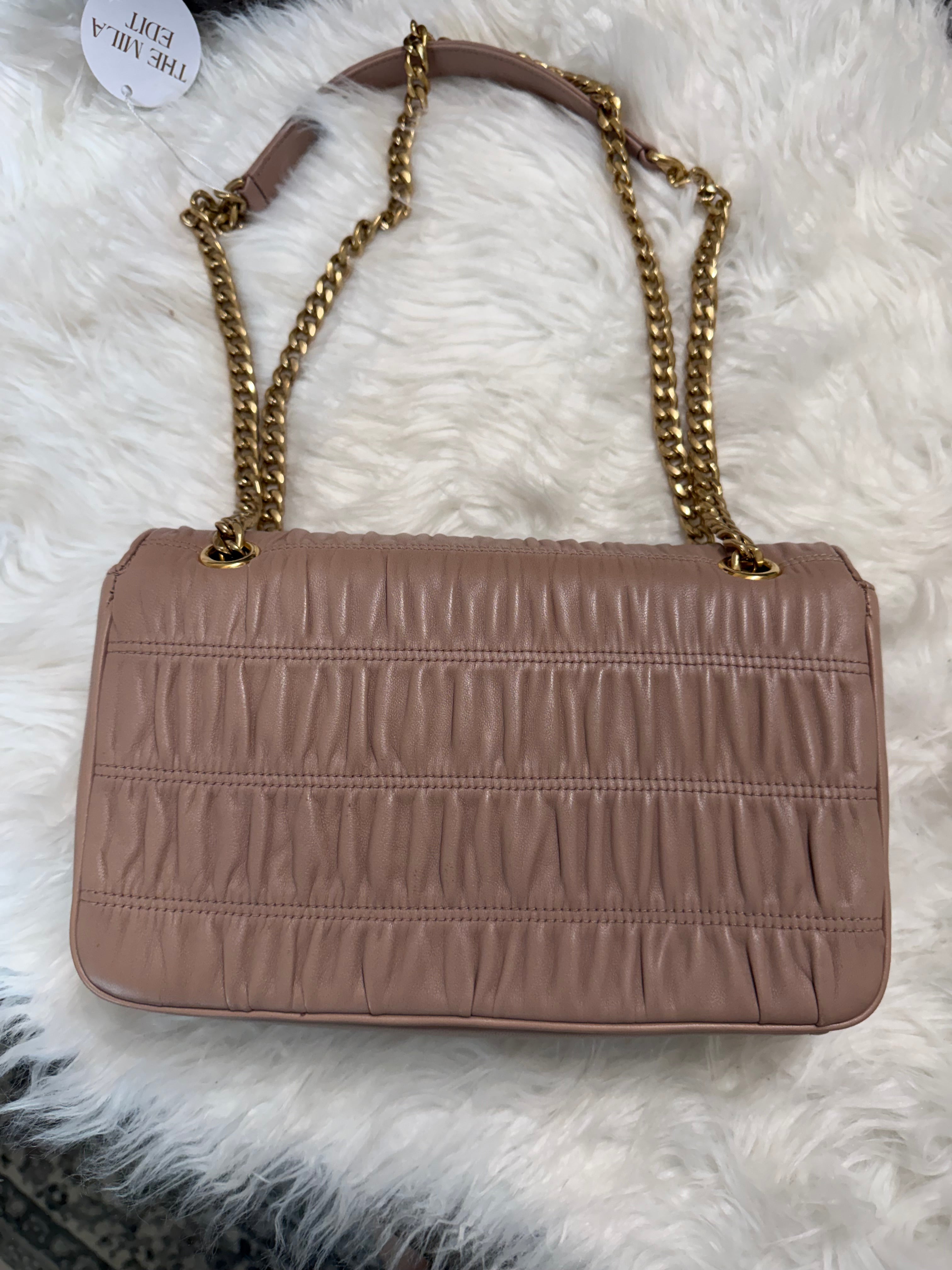 PRADA NAPPA GAUFRE LAMBSKIN BAG WITH GHW