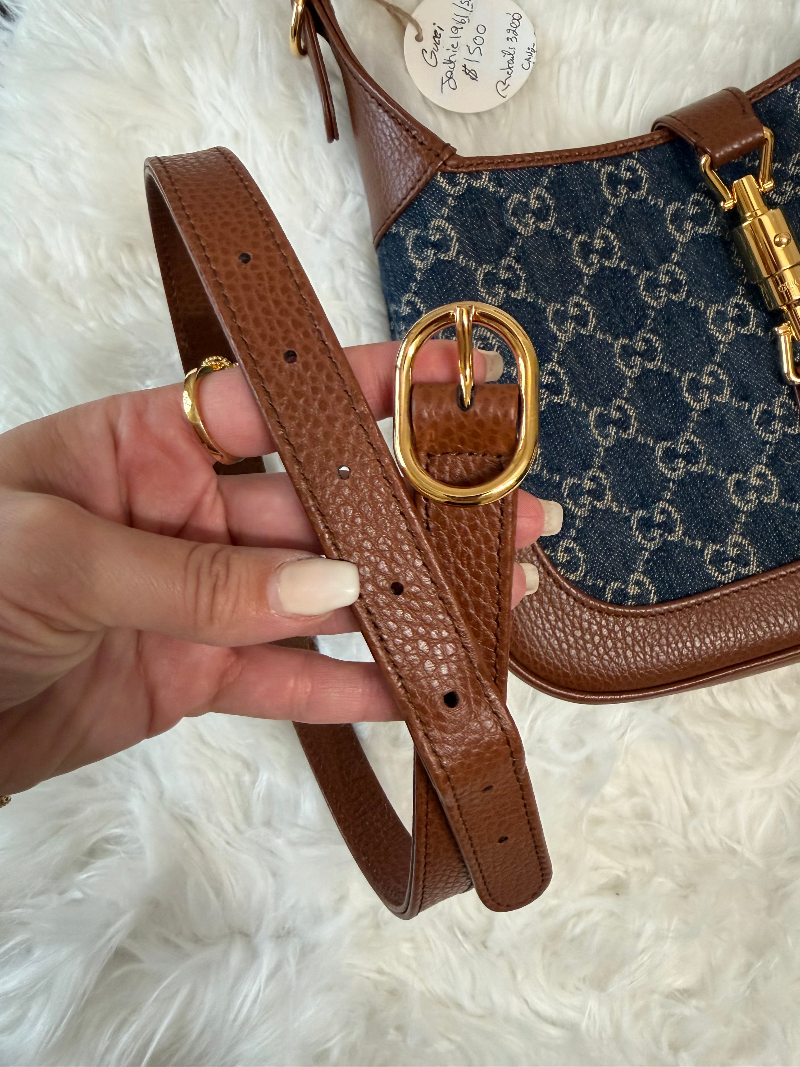 GUCCI JACKIE 1961 SMALL DENIM SHOULDER BAG