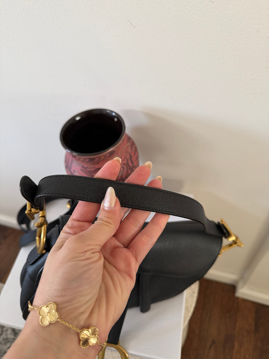 CHRISTIAN DIOR SADDLE GRAINED CALFSKIN BAG