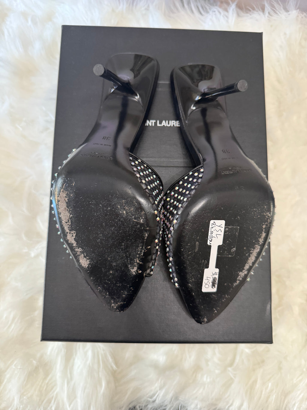 SAINT LAURENT PVC CRYSTAL SLIDES