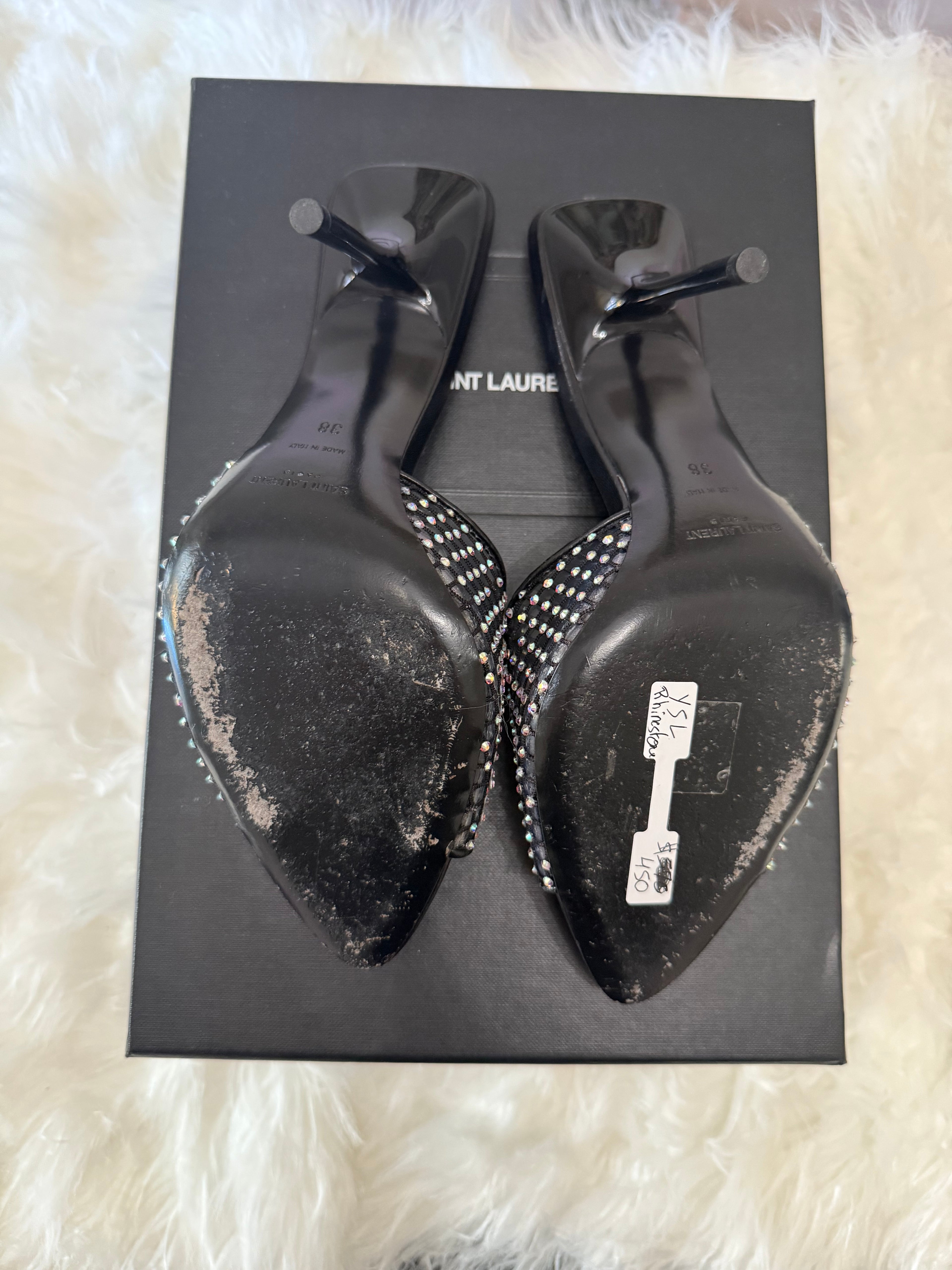SAINT LAURENT PVC CRYSTAL SLIDES