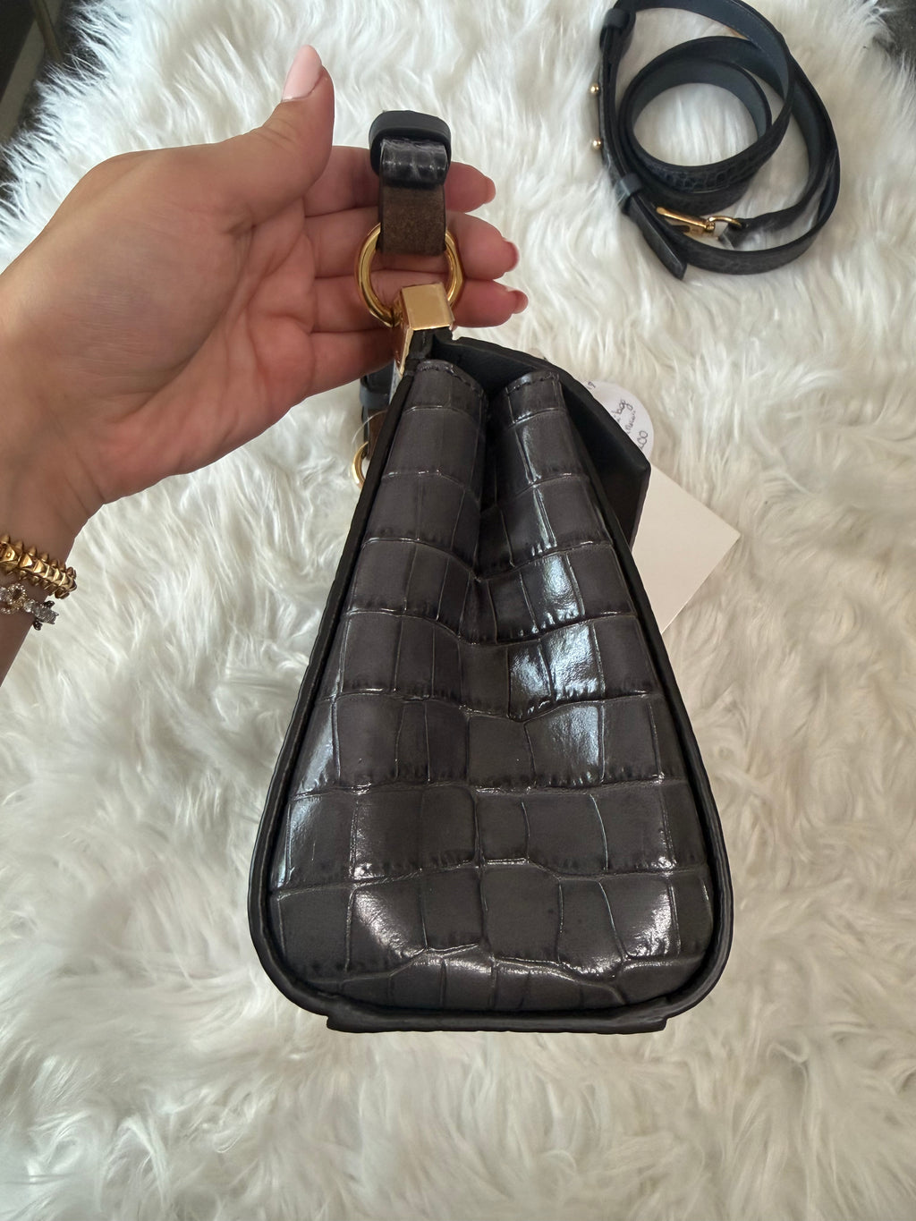 Authentic New GIVENCHY EDEN MINI CROC Embossed BAG