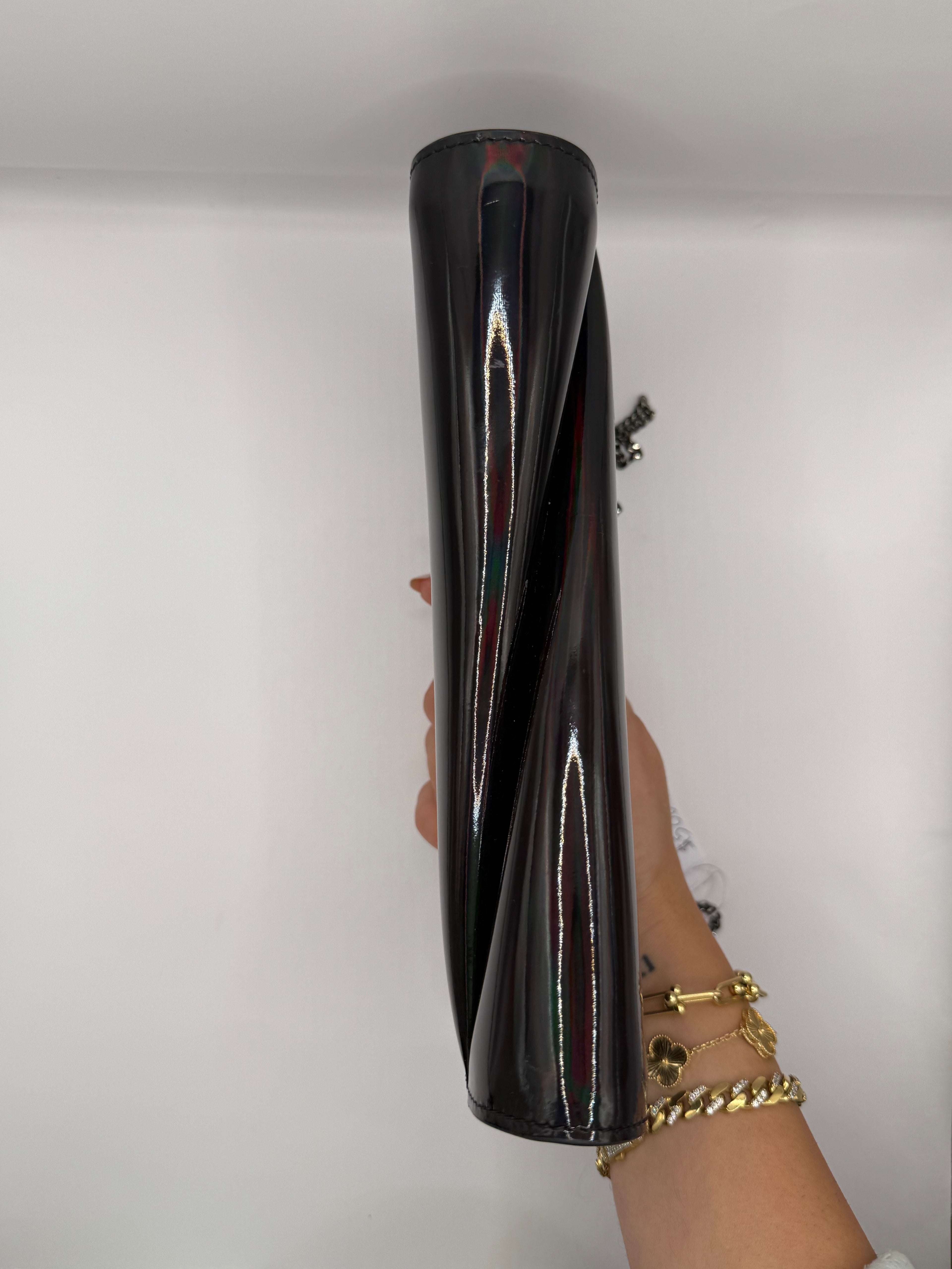 Christian Louboutin Loubitwist Patent leather small clutch