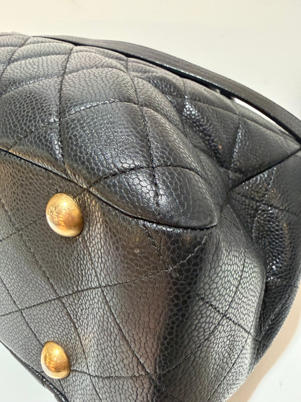 CHANEL QUILTED CAVIAR LEATHER FLAP TOTE BAG
