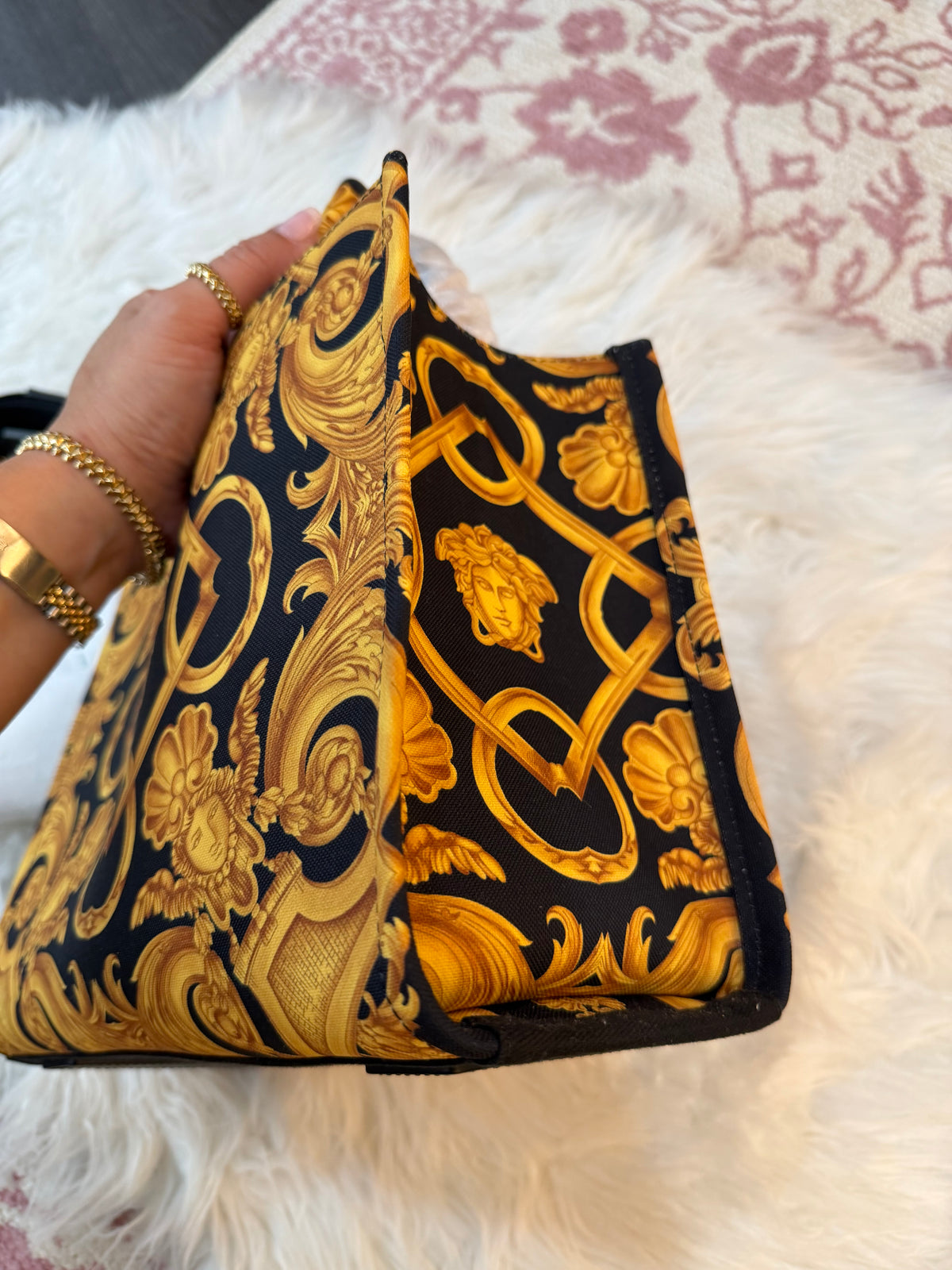 VERSACE BAROCCO MEDUSA CANVAS TOTE BAG