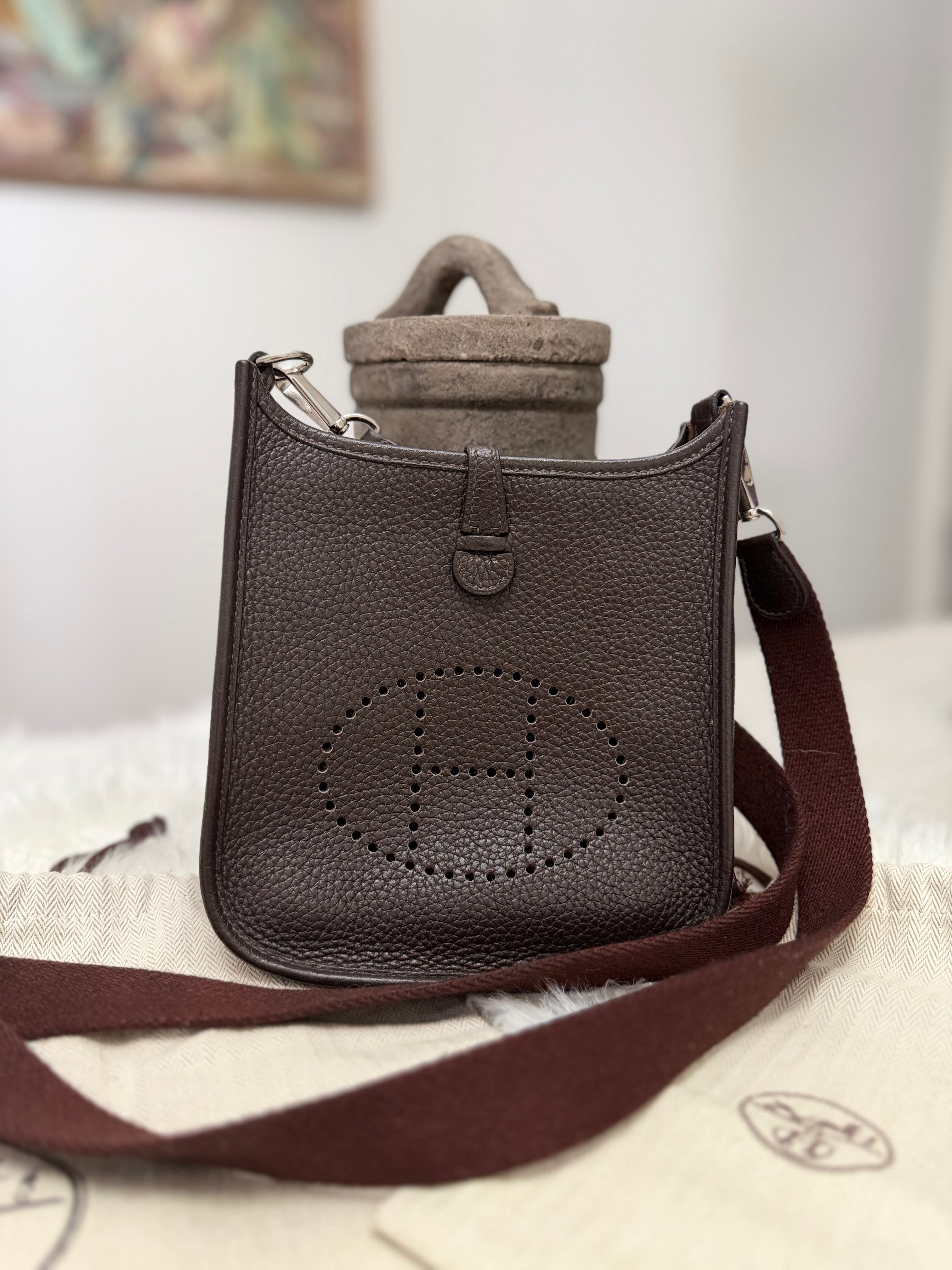 HERMES EVELYNE BAG CLEMENCE TPM BAG WITH LONG STRAP