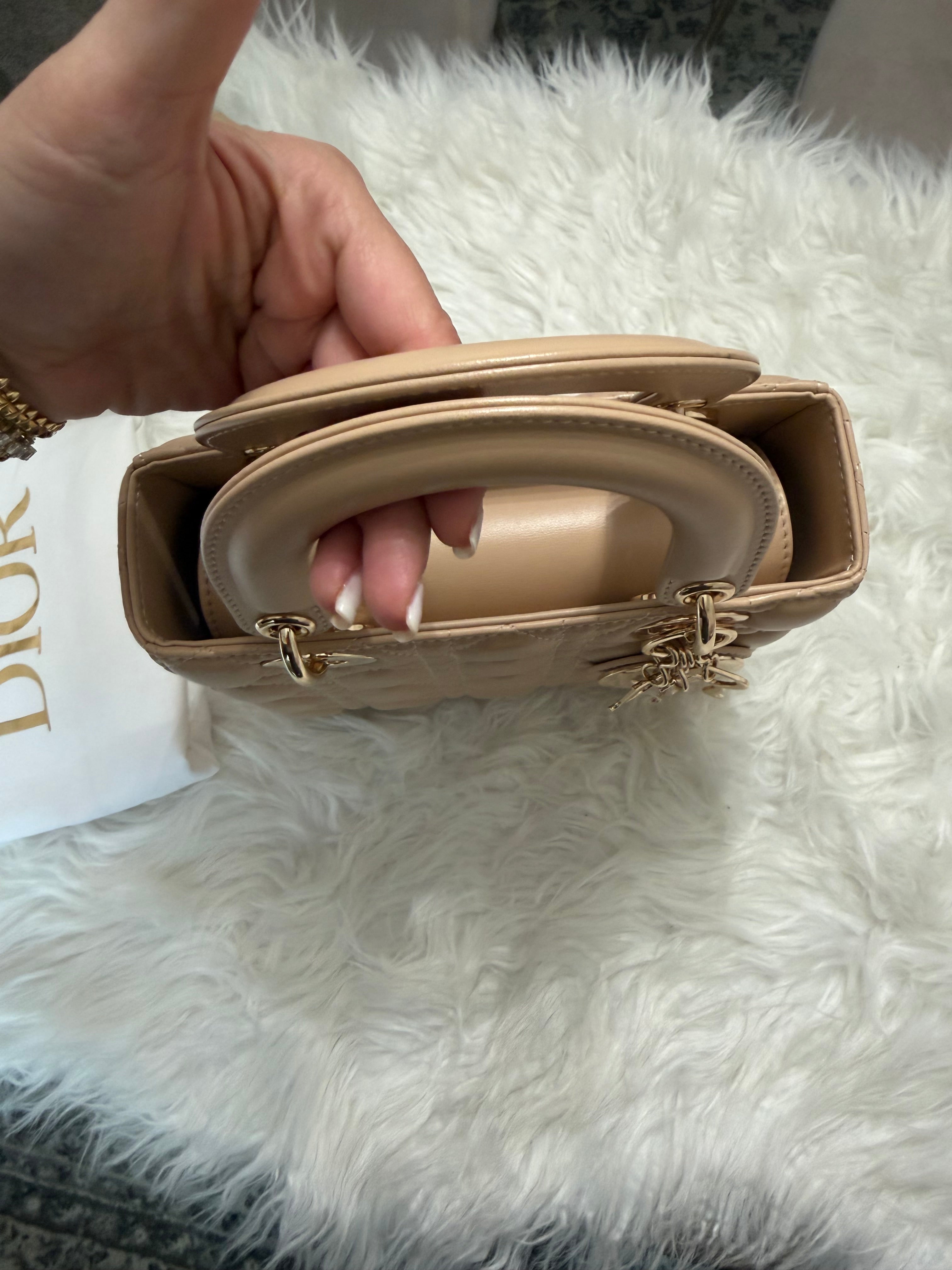 CHRISTIAN DIOR MY LADY D LAMBSKIN CANNAGE WITH LUCKY BADGES