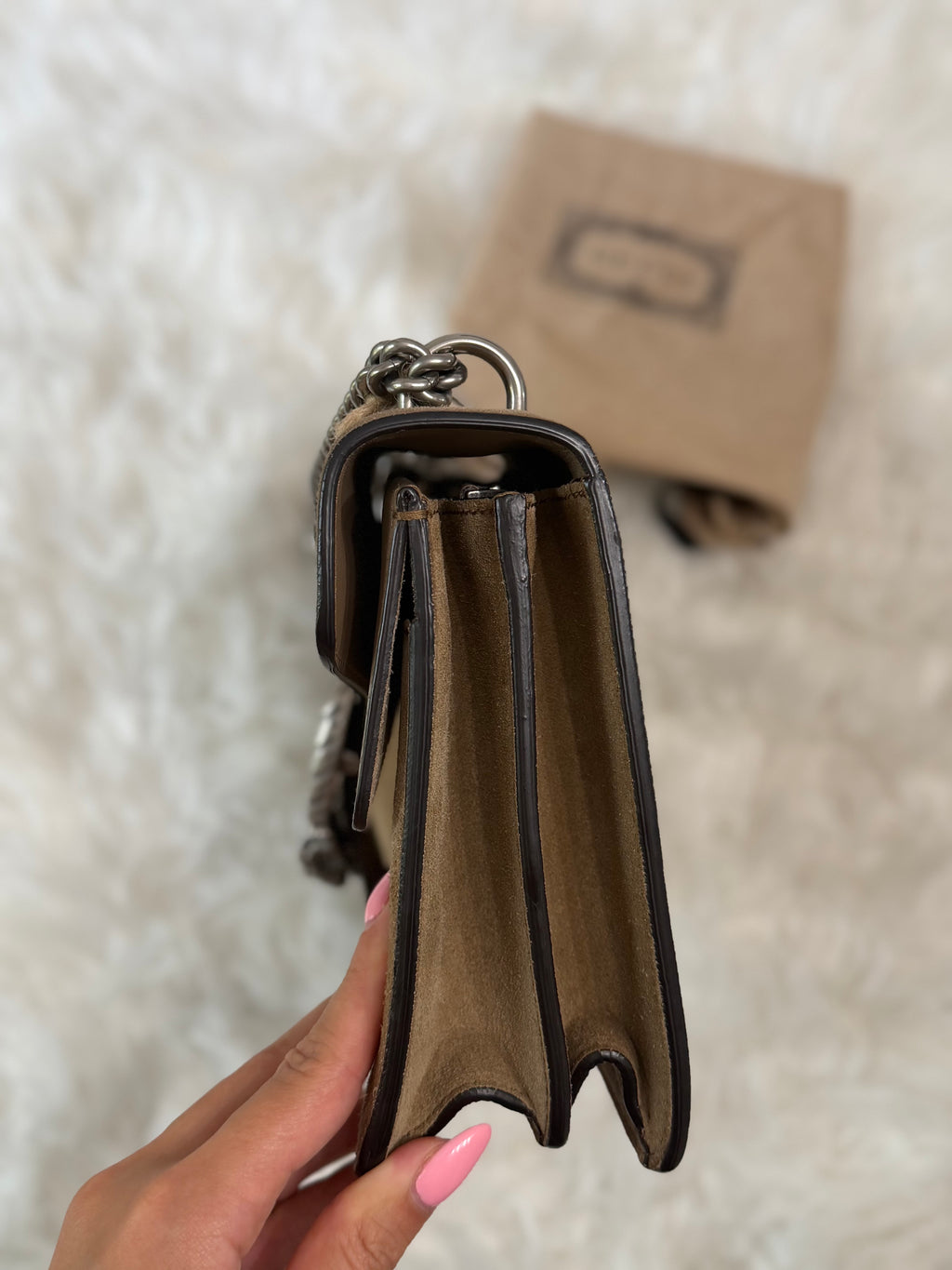 GUCCI DIONYSUS SHOULDER BAG IN SUEDE
