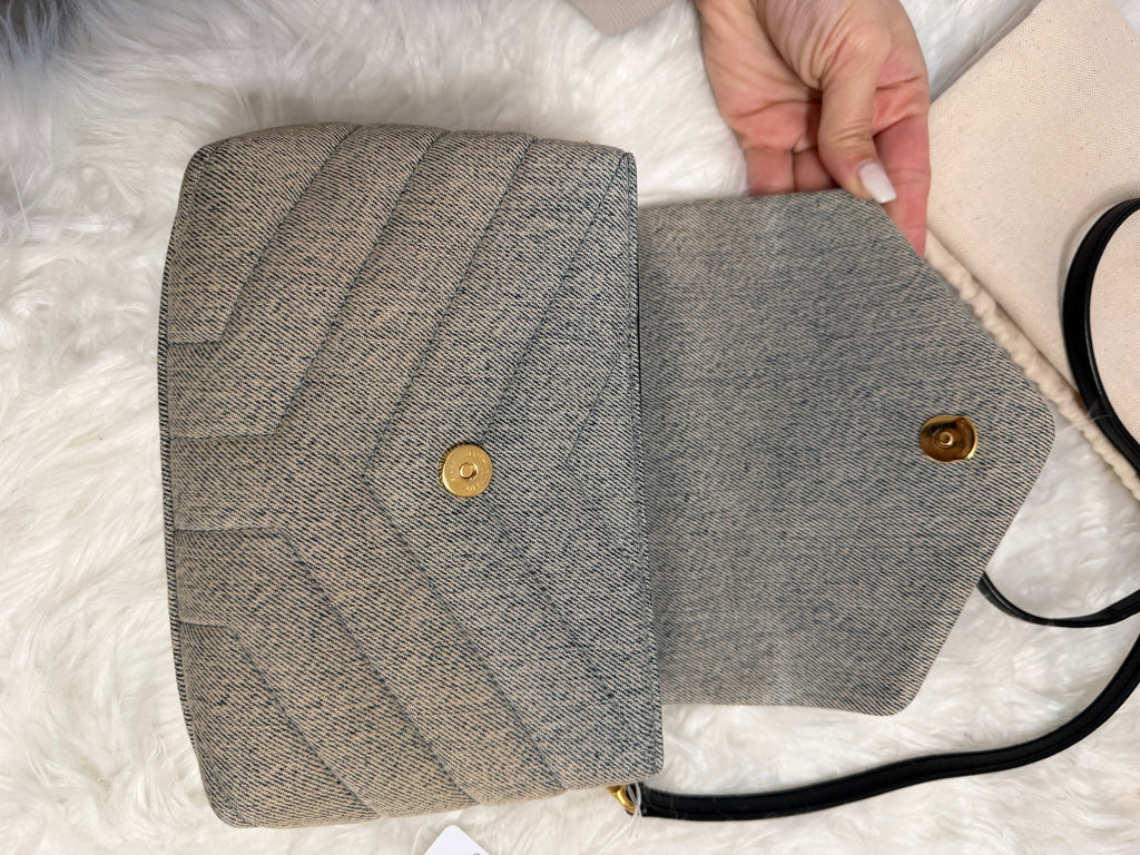 SAINT LAURENT DENIM Y Quilted Monogram Toy Loulou Crossbody Bag