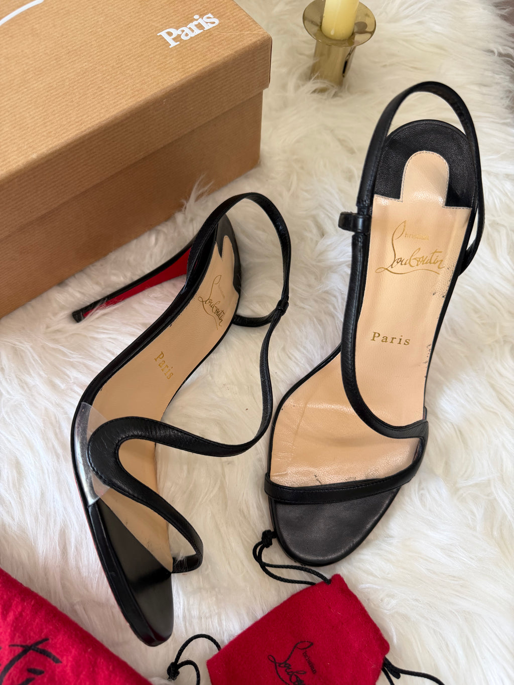 CHRISTIAN LOUBOUTIN ROSALIE SLINGBACK STILETTO SANDALS