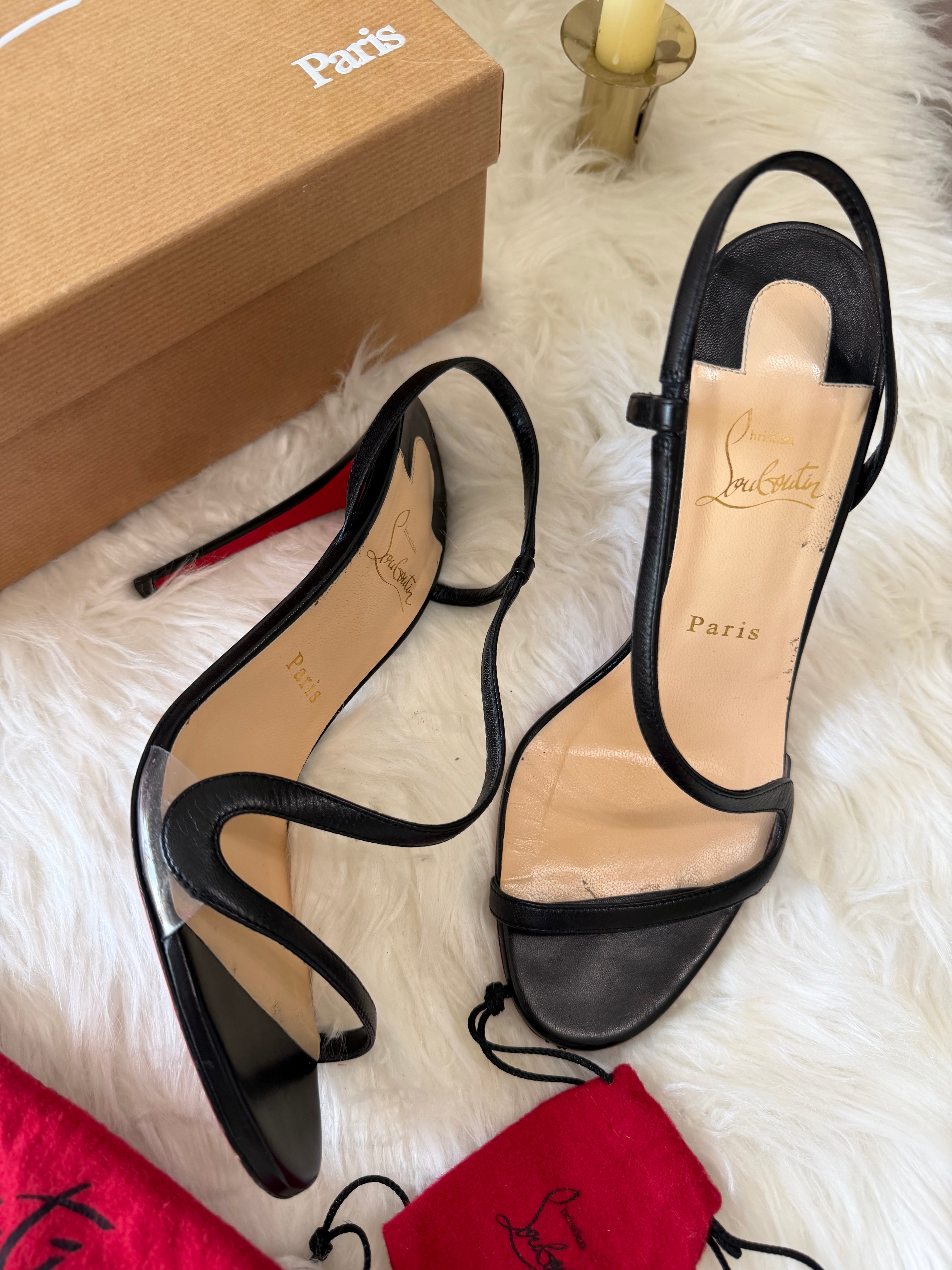 CHRISTIAN LOUBOUTIN ROSALIE SLINGBACK STILETTO SANDALS