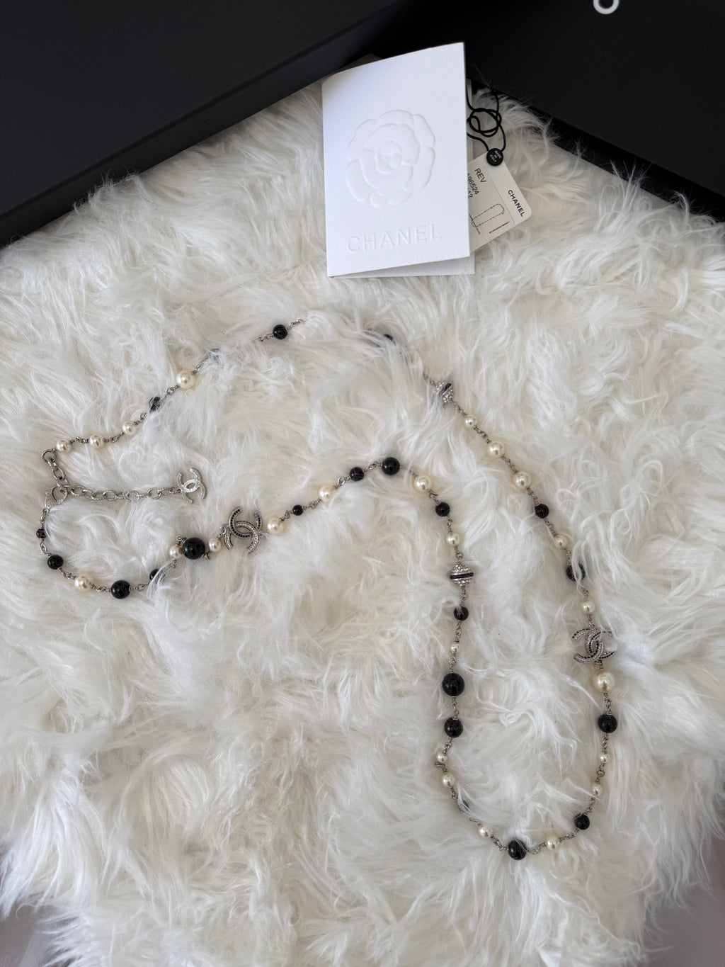 Chanel Pearl and Crystal bead CC Long necklace