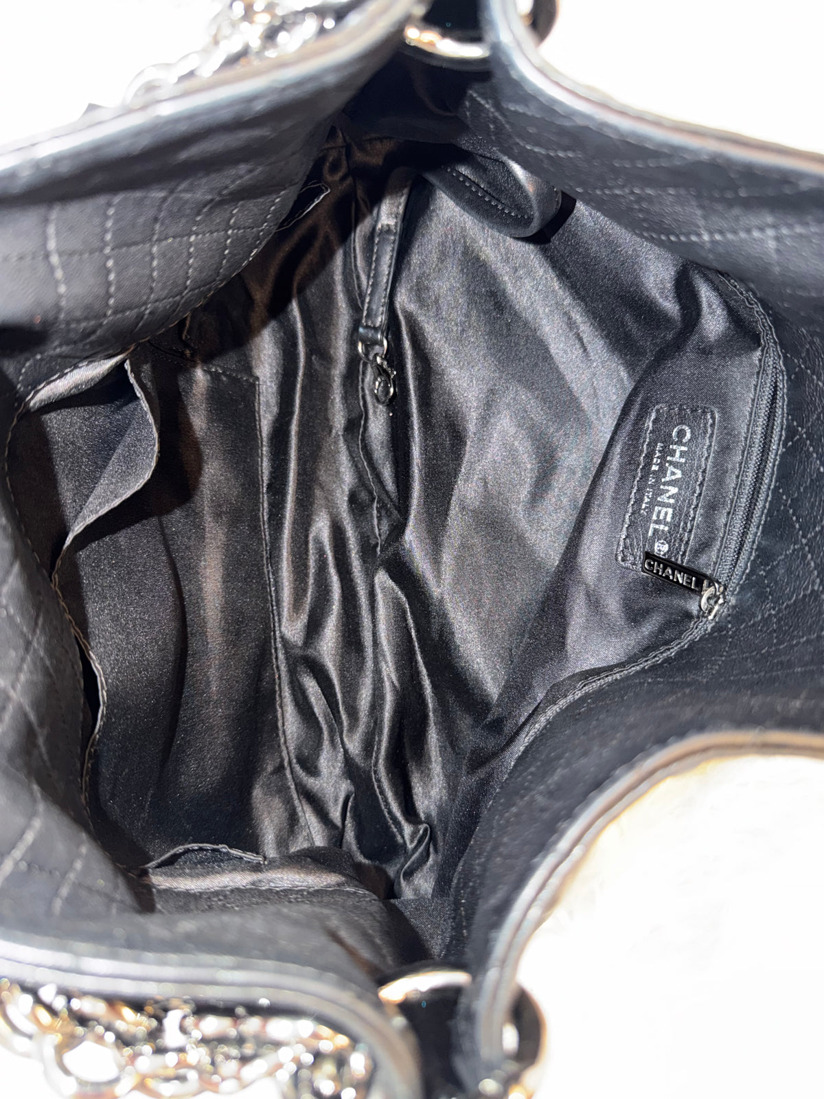 CHANEL LAMBSKIN CHAIN HOBO BAG