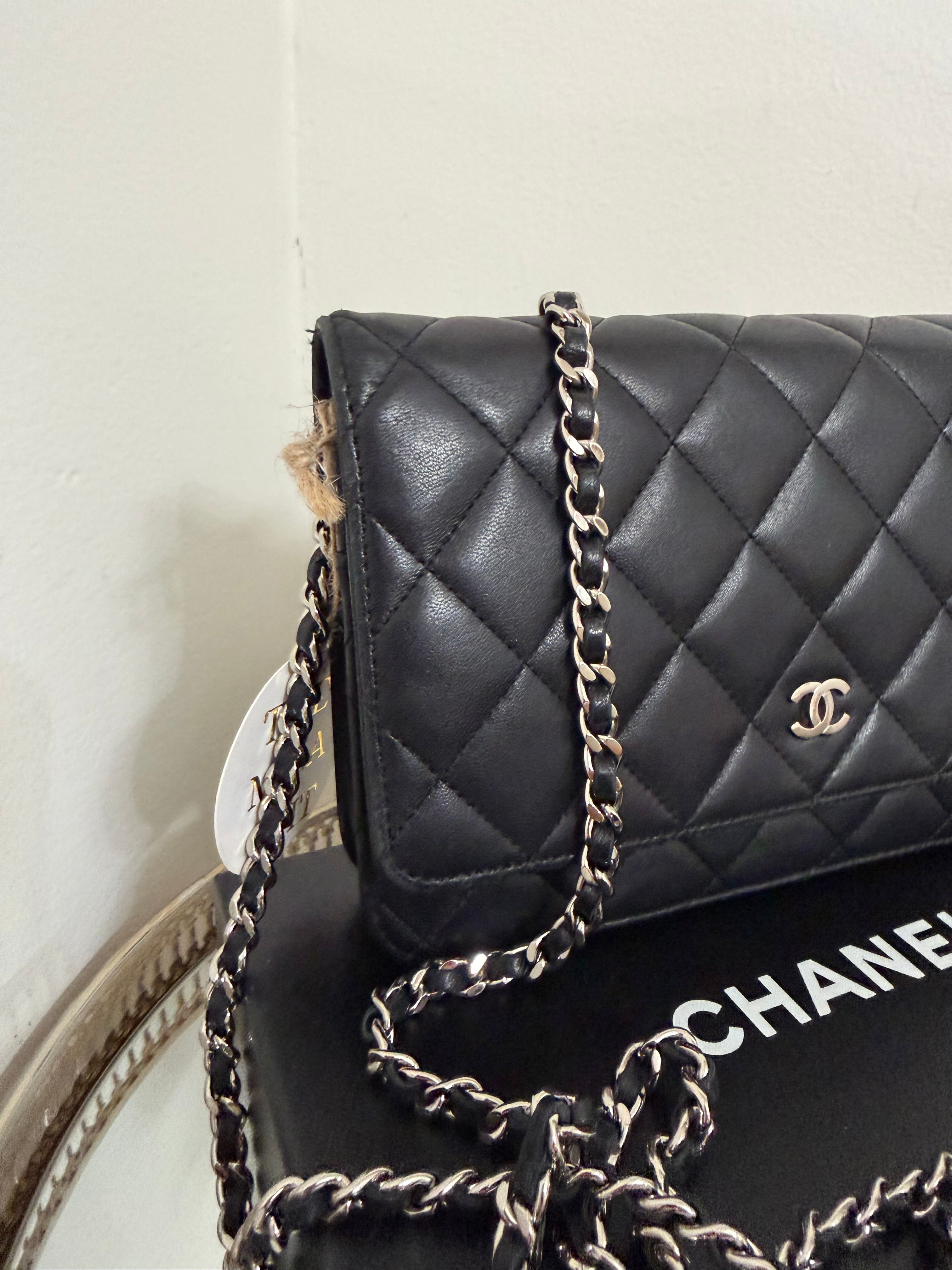 CHANEL LAMBSKIN WALLET ON CHAIN